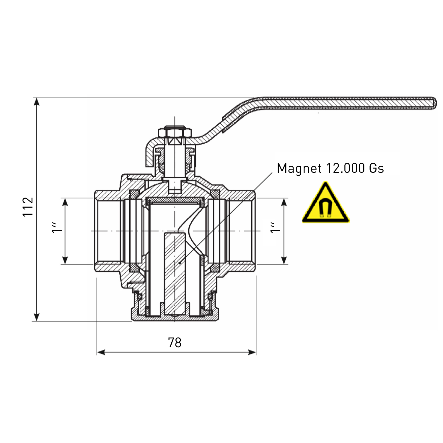 Regulus 1" Magnet Filterball, Kugelhahn mit Filter und Magnet