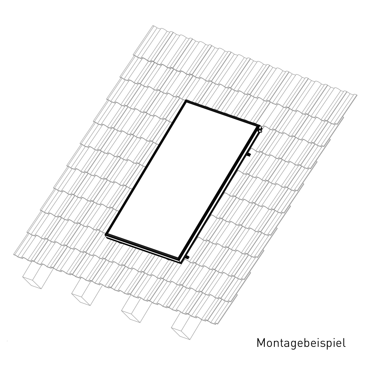 Sunex Standard Schrägdachmontageset 25-60 Grad für 1 Flachkollektor AMP 2.0