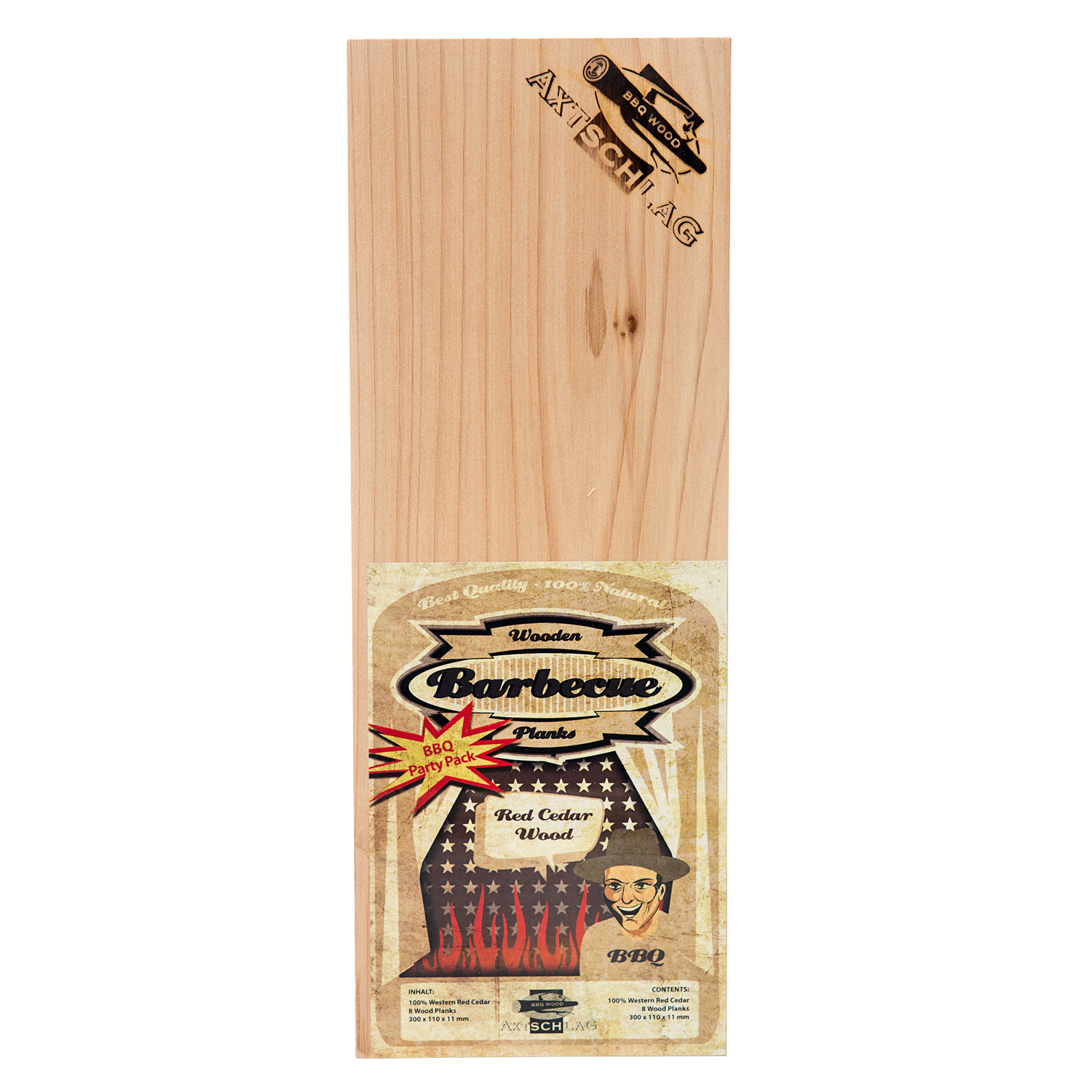 Axtschlag Wood Plank Rotzeder BBQ Party Pack 8er Set