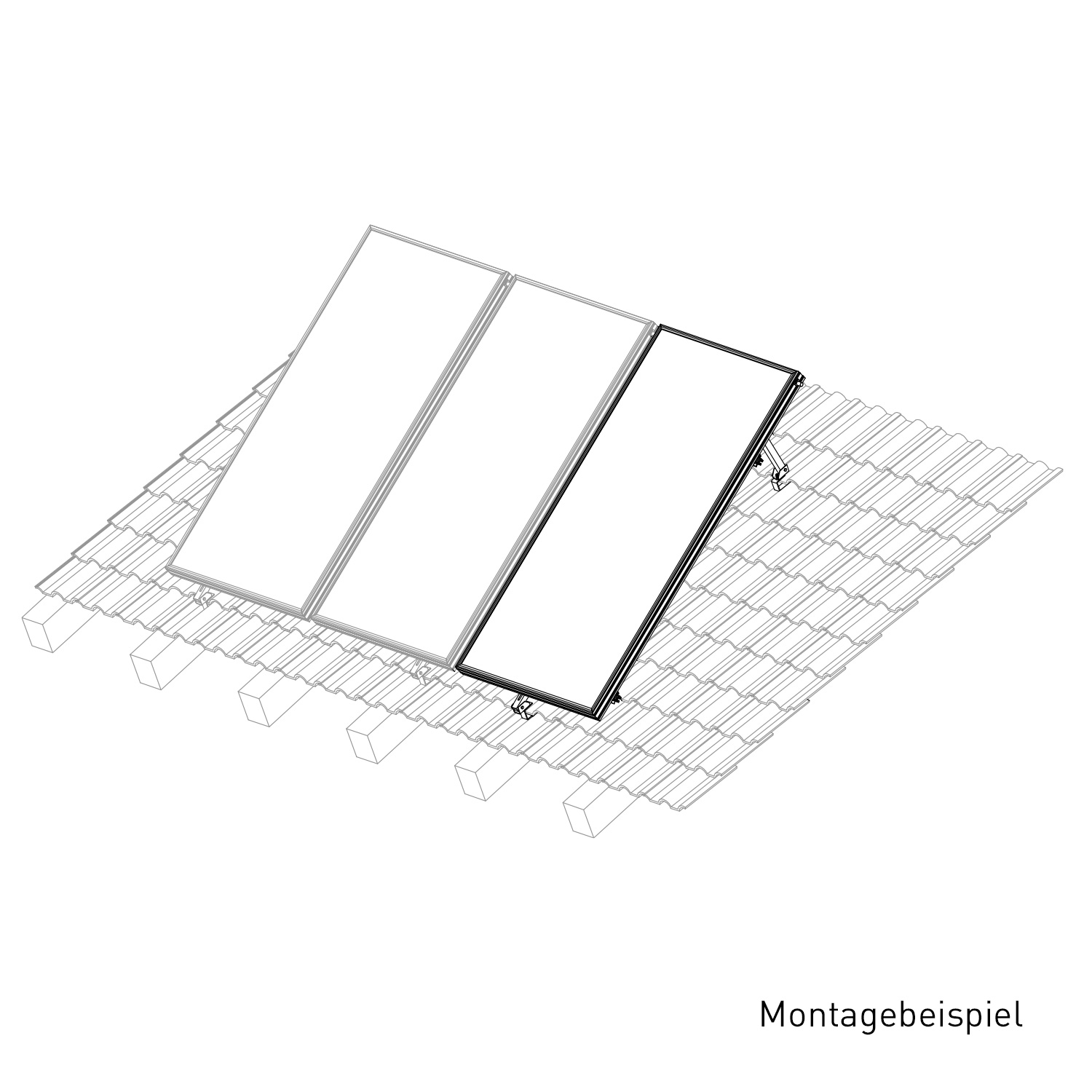 Sunex Standard Schrägdacherweiterungsset 10-25 Grad für 1 Flachkollektor Basicx 2.0