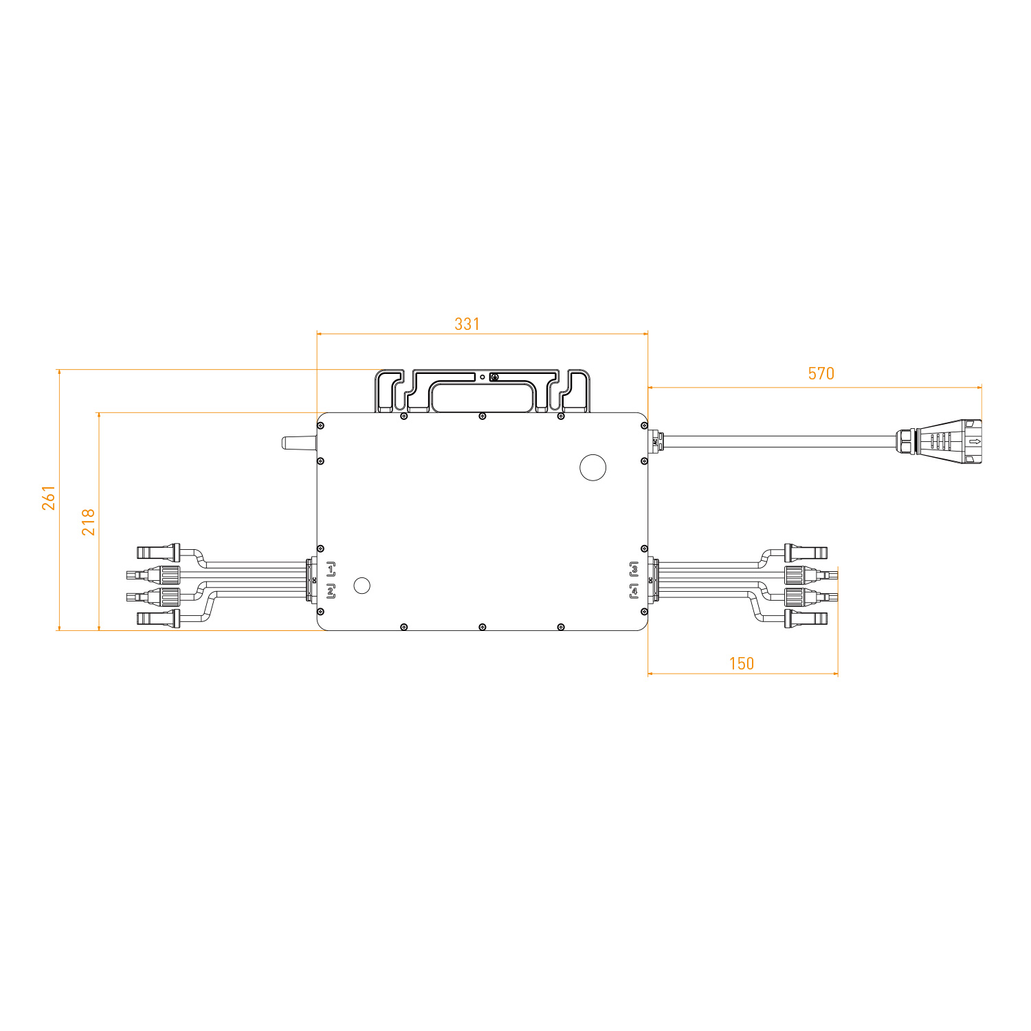 Hoymiles HMS-1600-4T Mikro-Wechselrichter für 4 MPPT