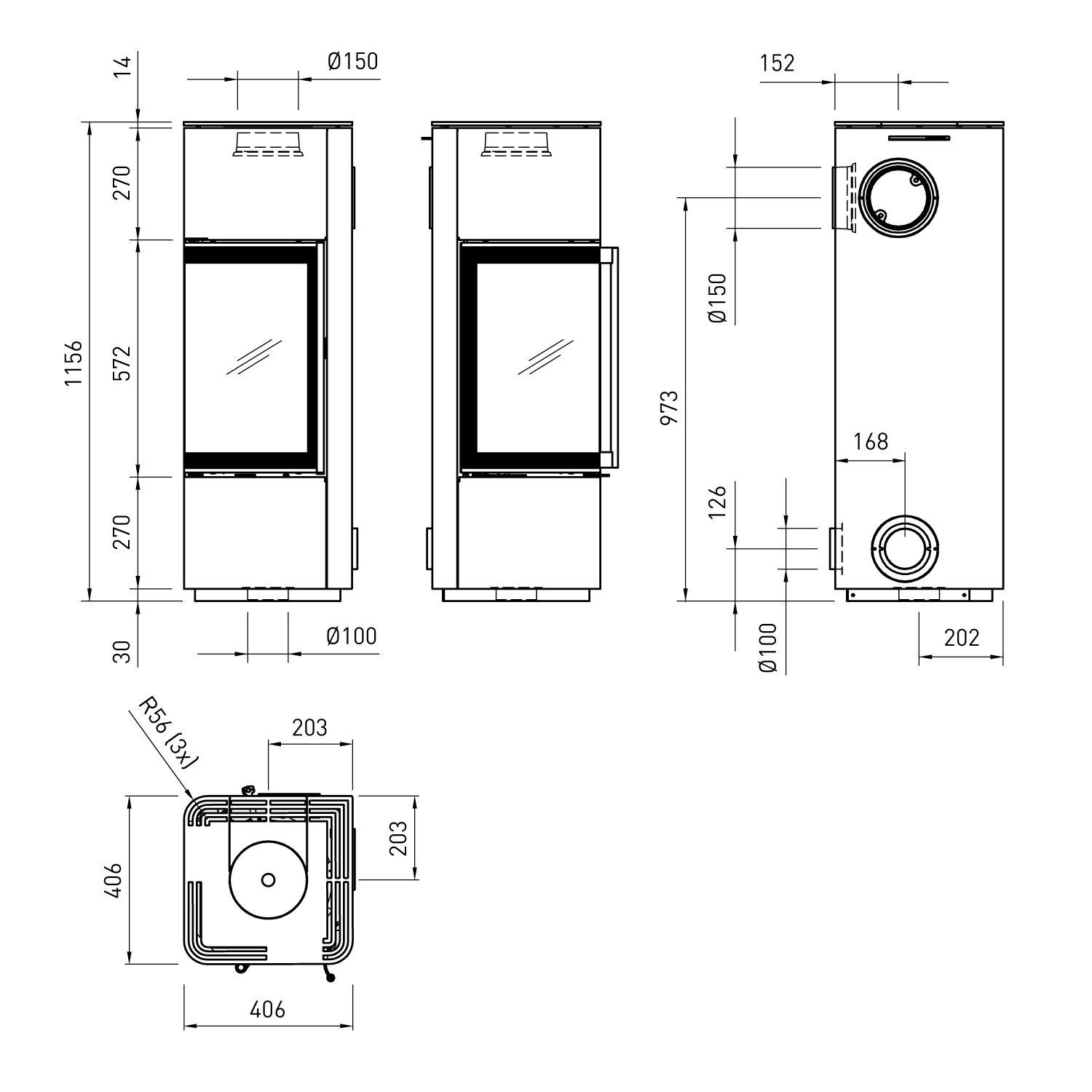 Spartherm Cubo S Kaminofen Nero