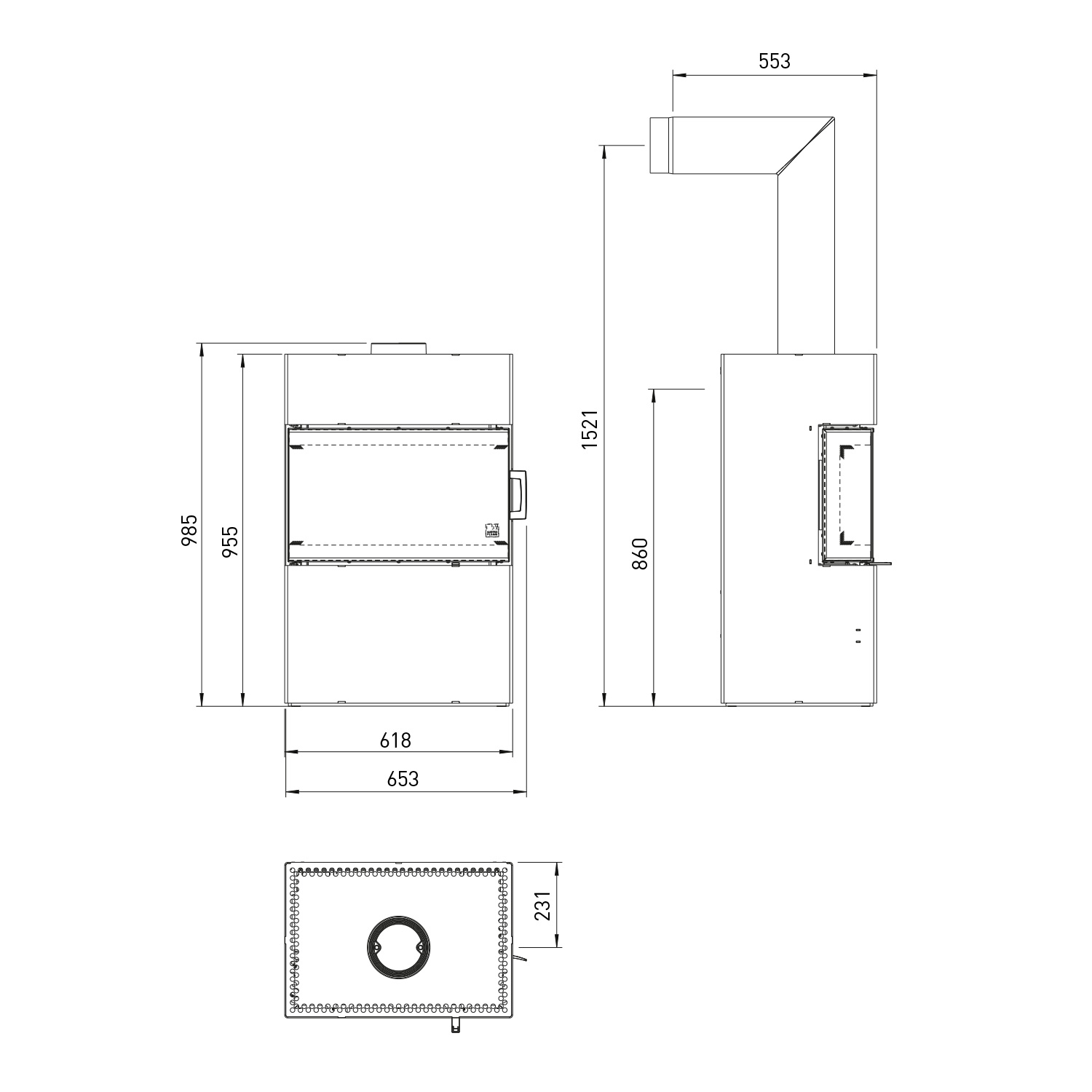 Austroflamm Dexter S3 Kaminofen Stahl Gussgrau