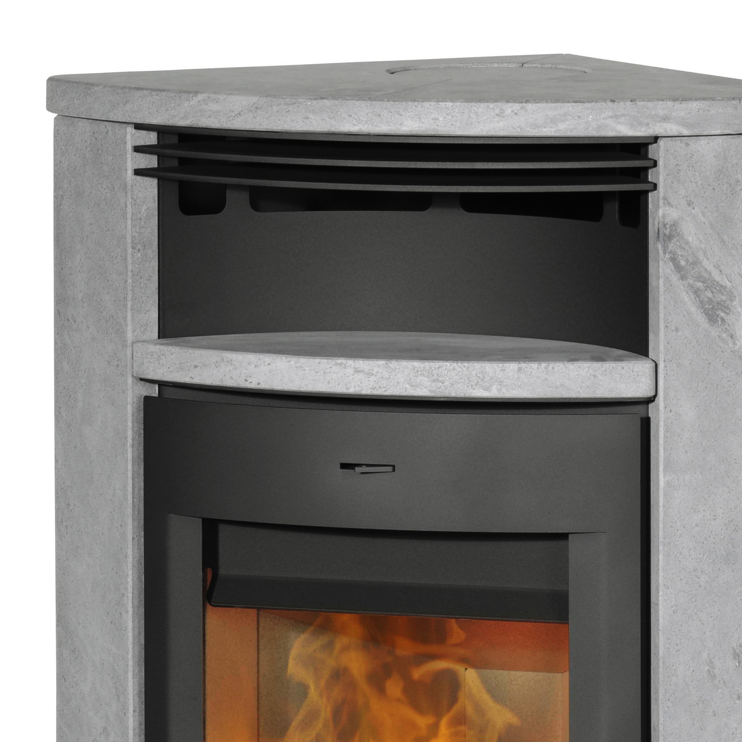 Fireplace Malta Eckkaminofen Stahl Schwarz | Speckstein