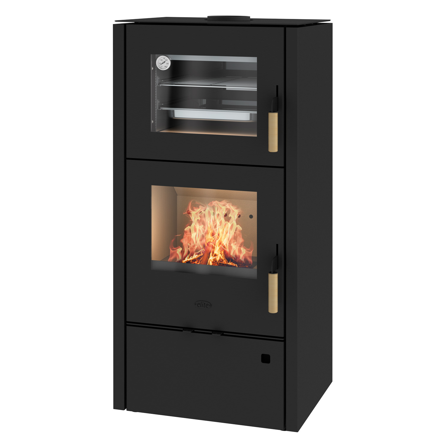 Fireplace Elite Inda Kaminofen Stahl Schwarz + 1 m³ Kaminholz gratis