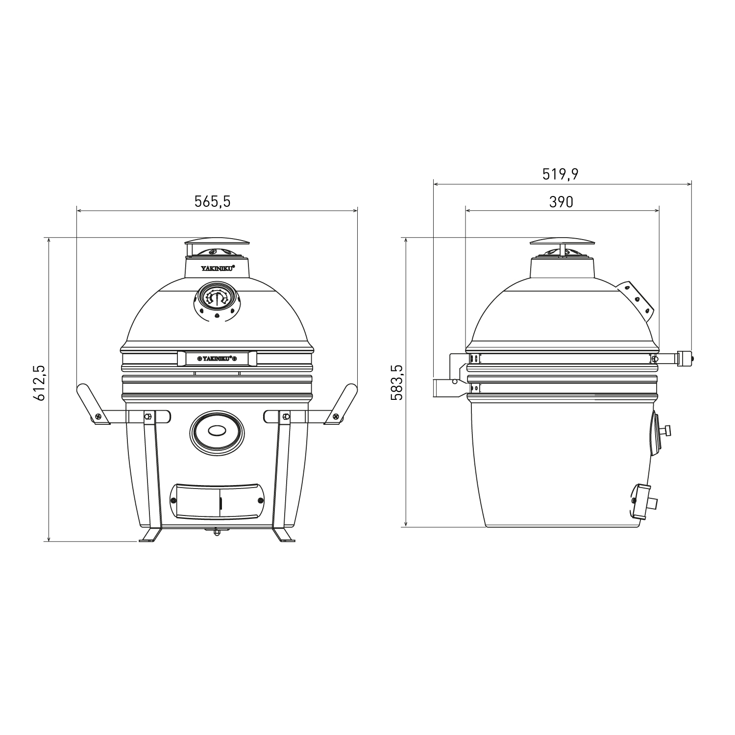 Yakiniku Keramik Grill Kamado Compact 13" inkl. Campinggestell