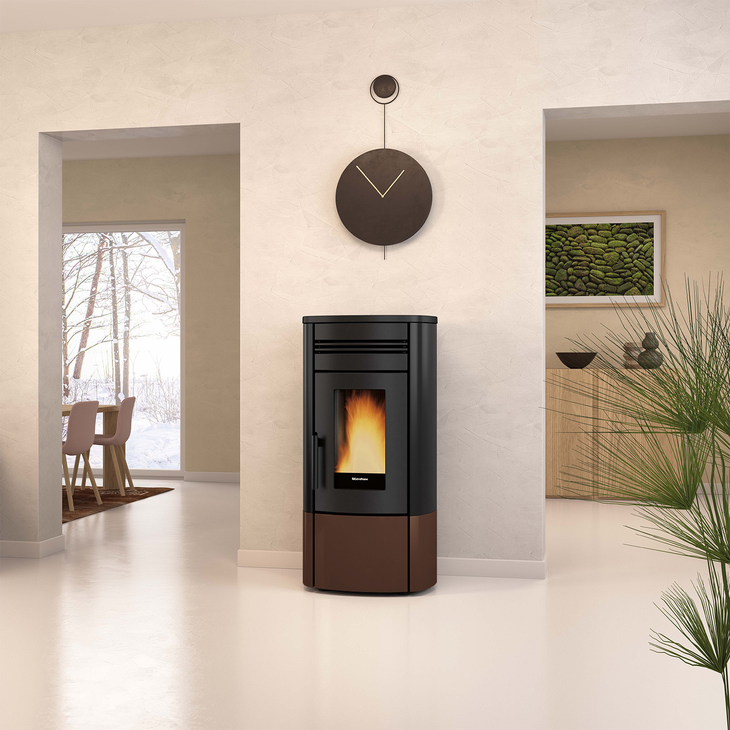 Extraflame Evolution Line Noris Pelletofen Stahl Bronze