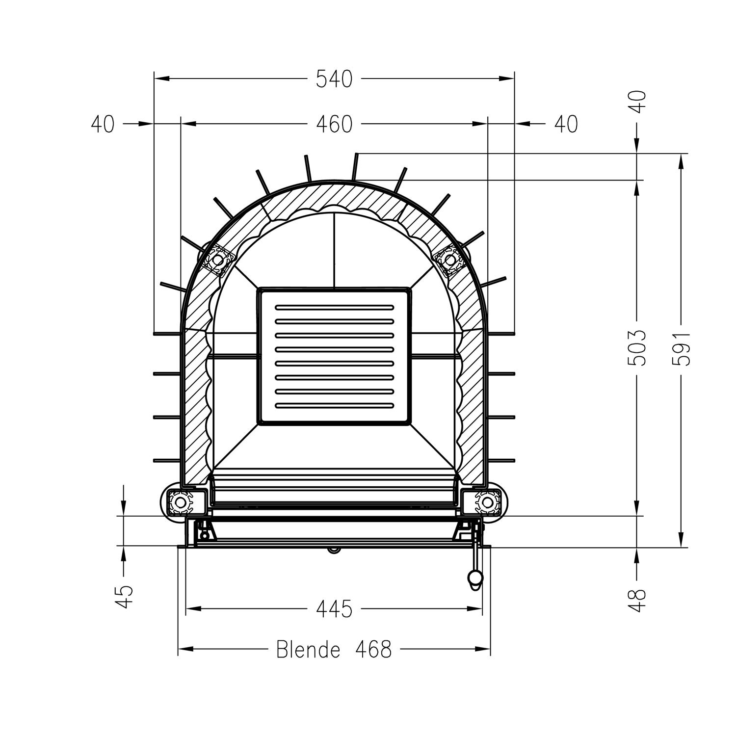 Spartherm Mini Z1-4S Kamineinsatz 7 kW 51 cm links