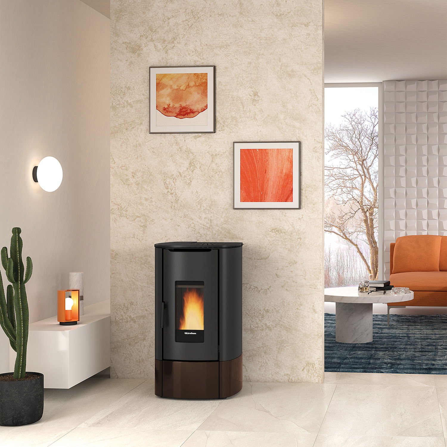 Extraflame Evolution Line Angy Pelletofen Stahl Bronze