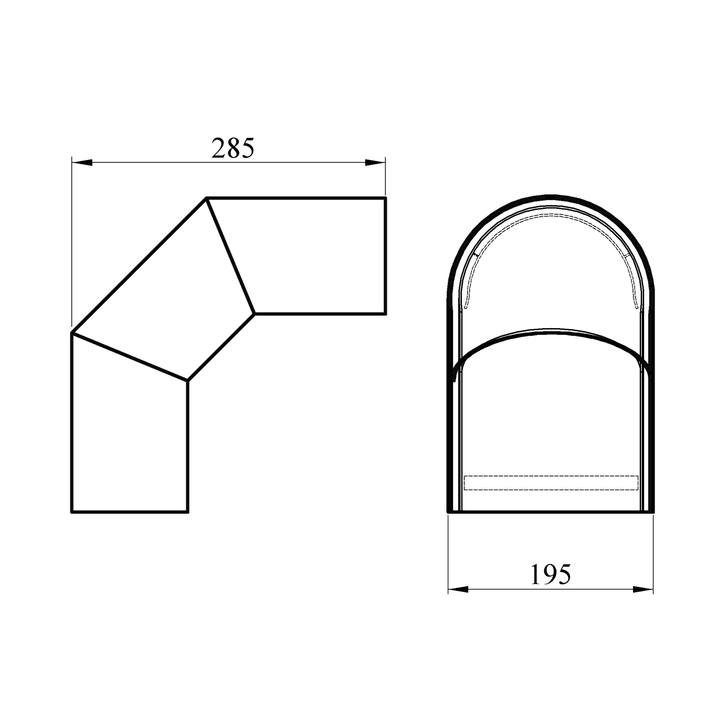 Raik Rauchrohrbogen / Ofenrohr 120mm - Thermoschild doppelt 90° gussgrau