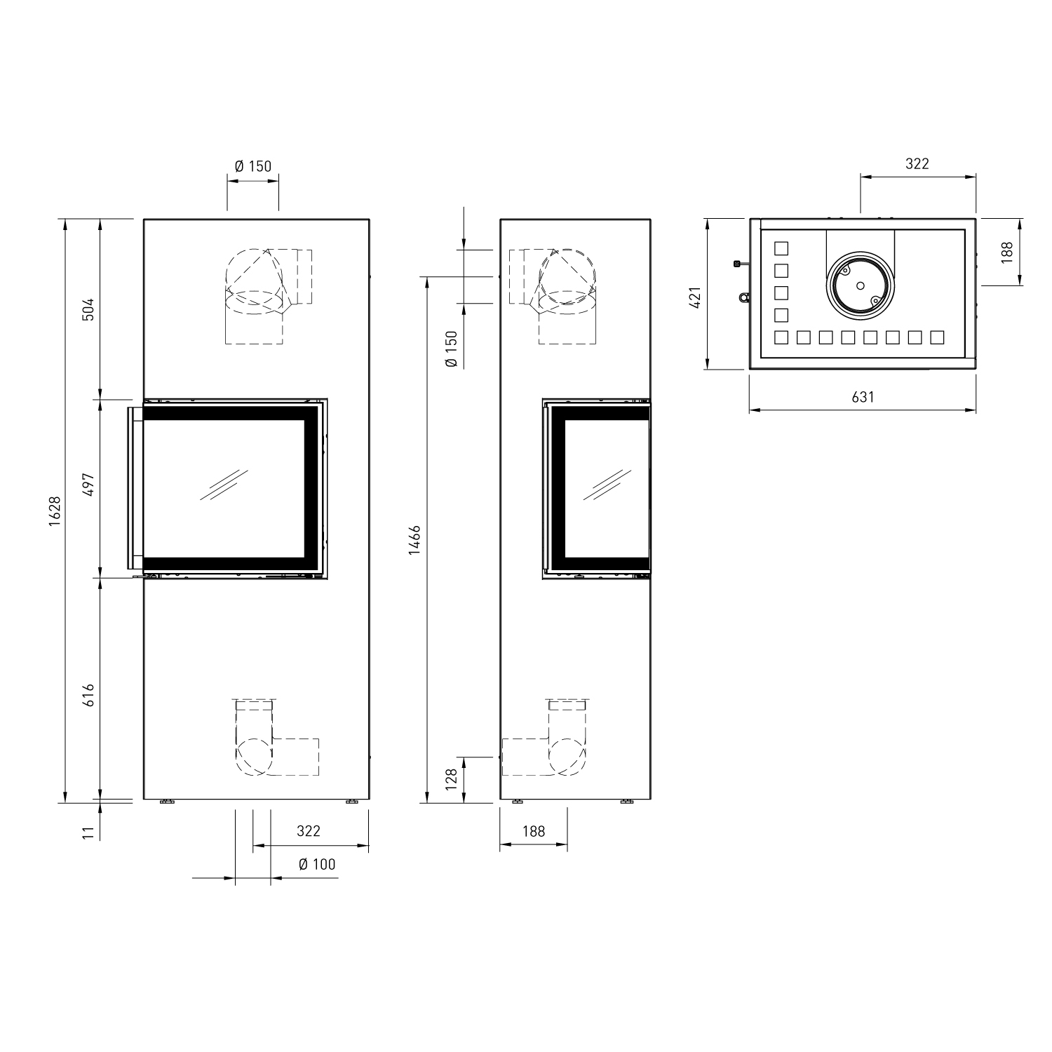 Spartherm Lungo 2L Kaminofen Nero + 1 m³ Kaminholz gratis