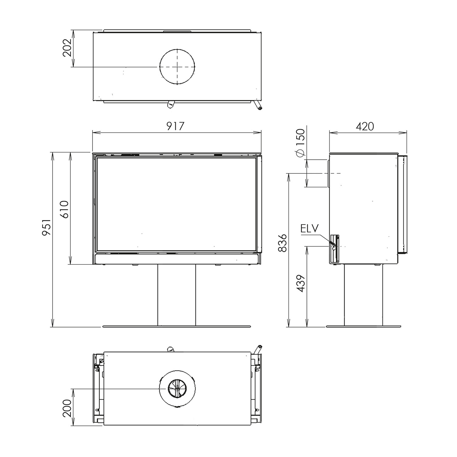 Oranier Standfuß für Ziva XL