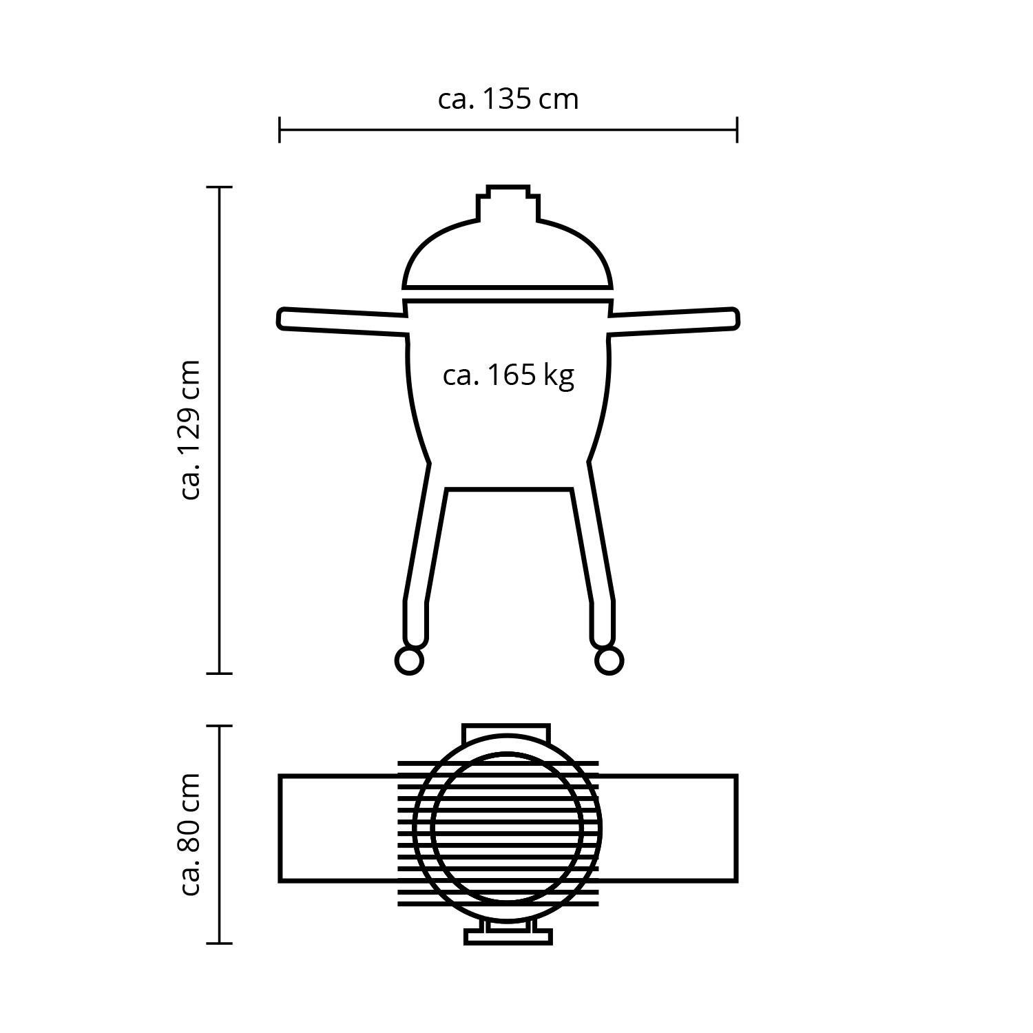 MONOLITH LeCHEF Keramikgrill PRO-Serie 2.0 Schwarz mit Gestell und Seitentischen