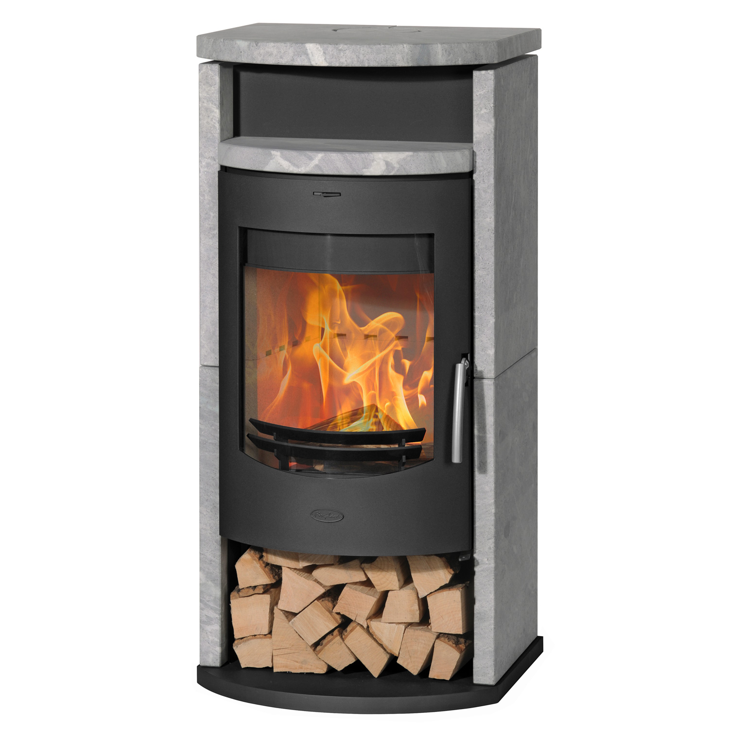 Fireplace Barcelona Kaminofen Stahl Schwarz | Speckstein