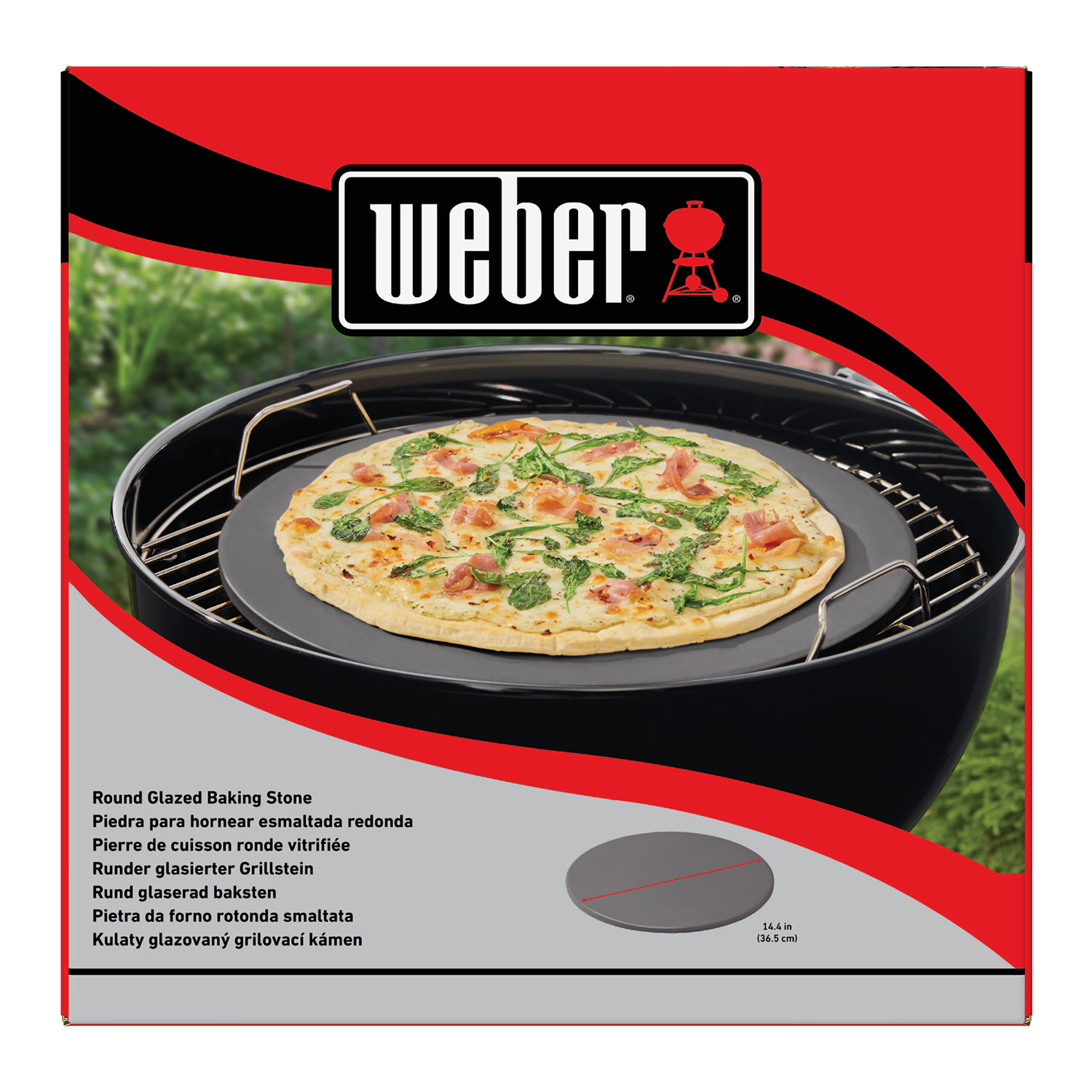 Weber Glasierter Pizzastein aus Cordierit Ø 36 cm