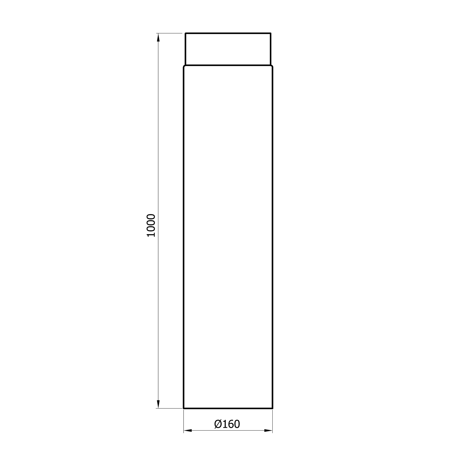 Raik Rauchrohr / Ofenrohr 160mm - 1000mm schwarz