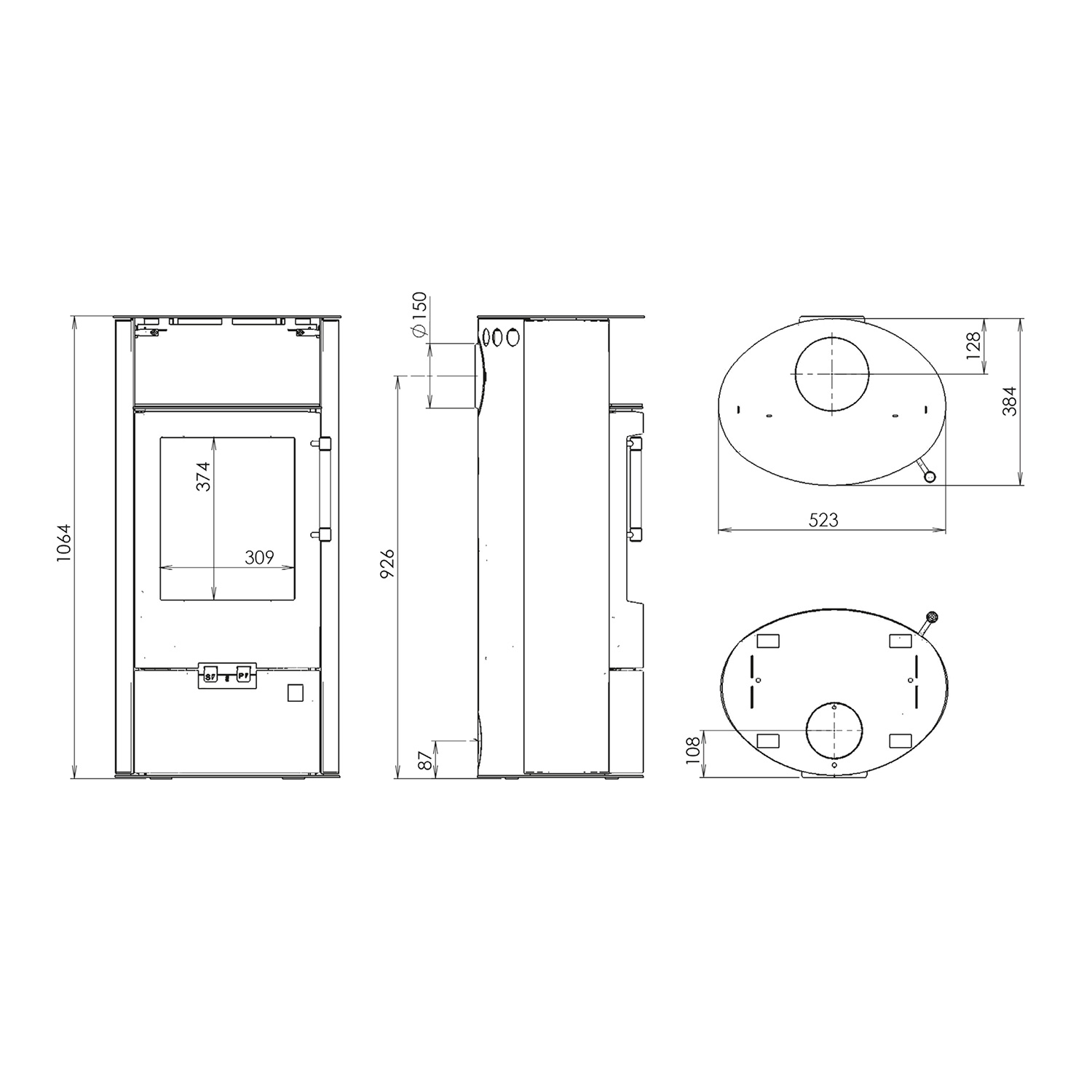 Justus Island 5 2.0 Kaminofen Stahl Schwarz