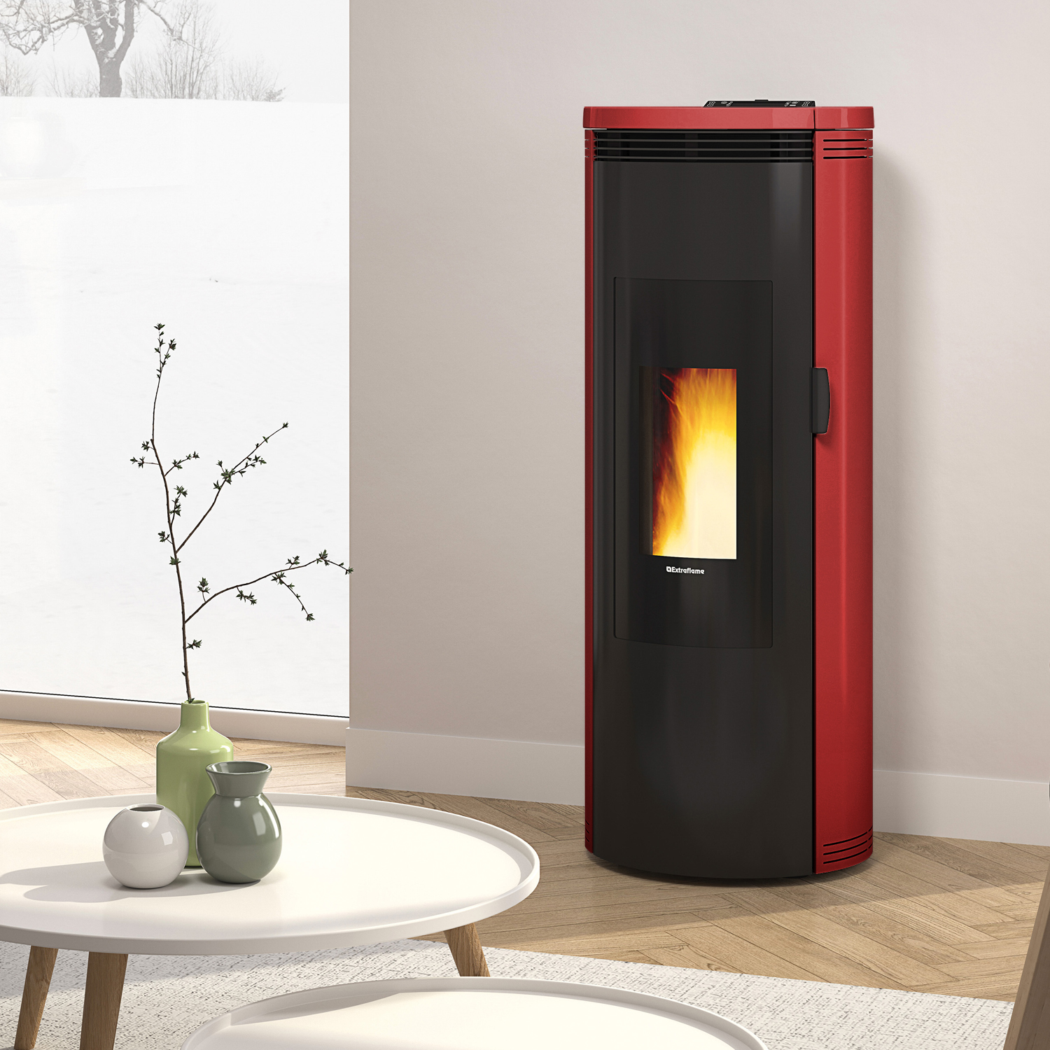 Extraflame Amika Pelletofen Bordeaux