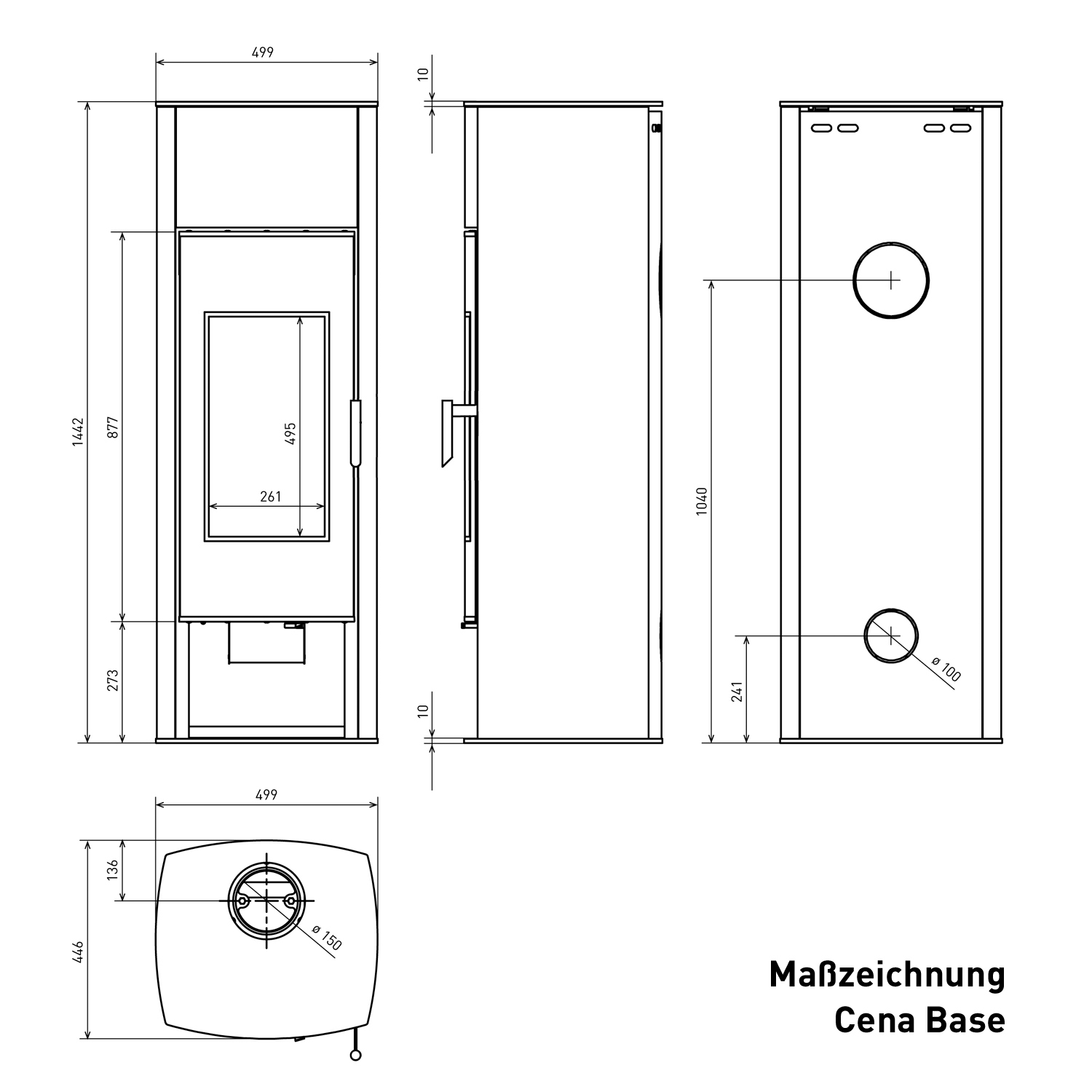 Schmitzker Cena Base Kaminofen Stahl Schwarz