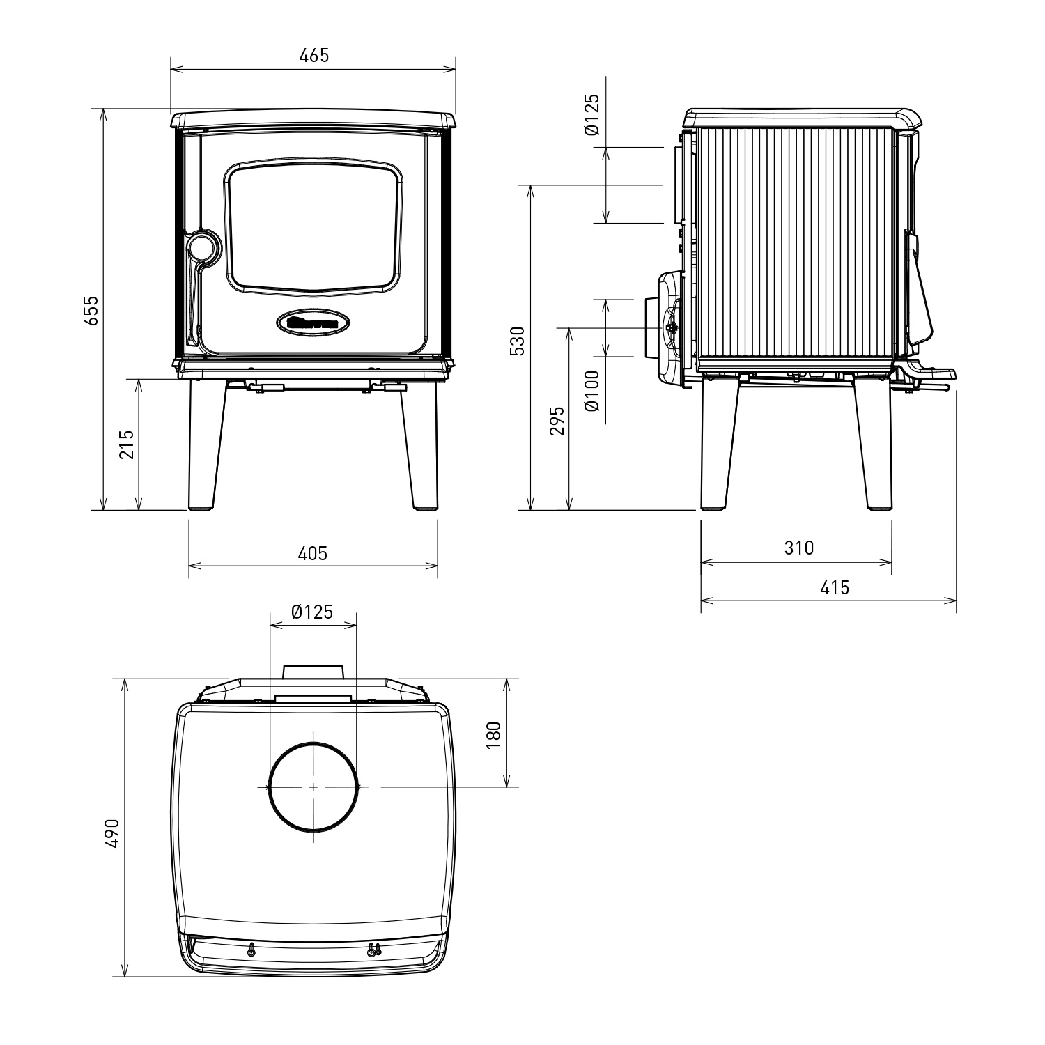 Dovre 325 CB Kaminofen Gusseisen Schwarz