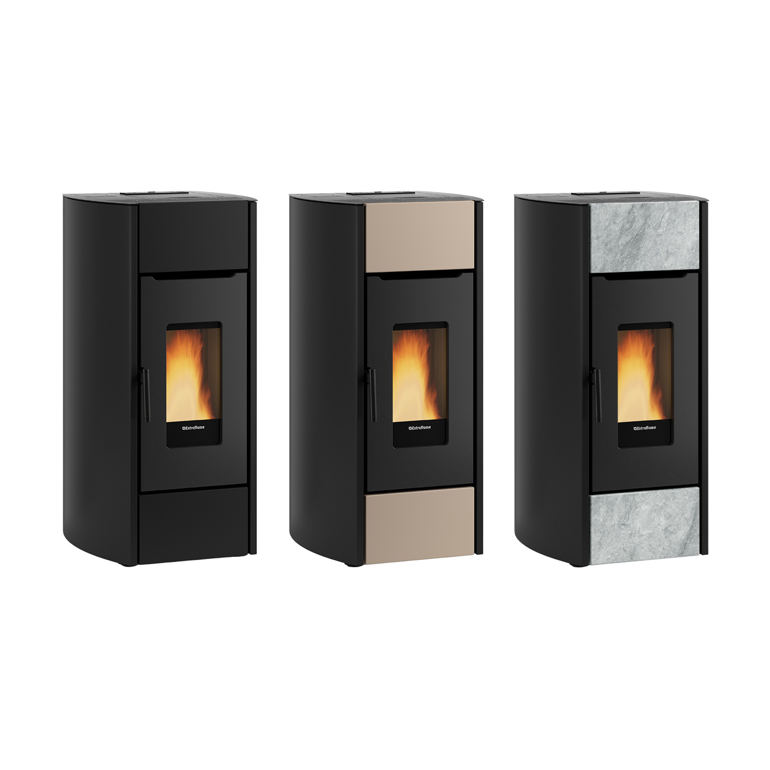 Extraflame Prestige Line Mirka Plus Pelletofen Stahl Schwarz