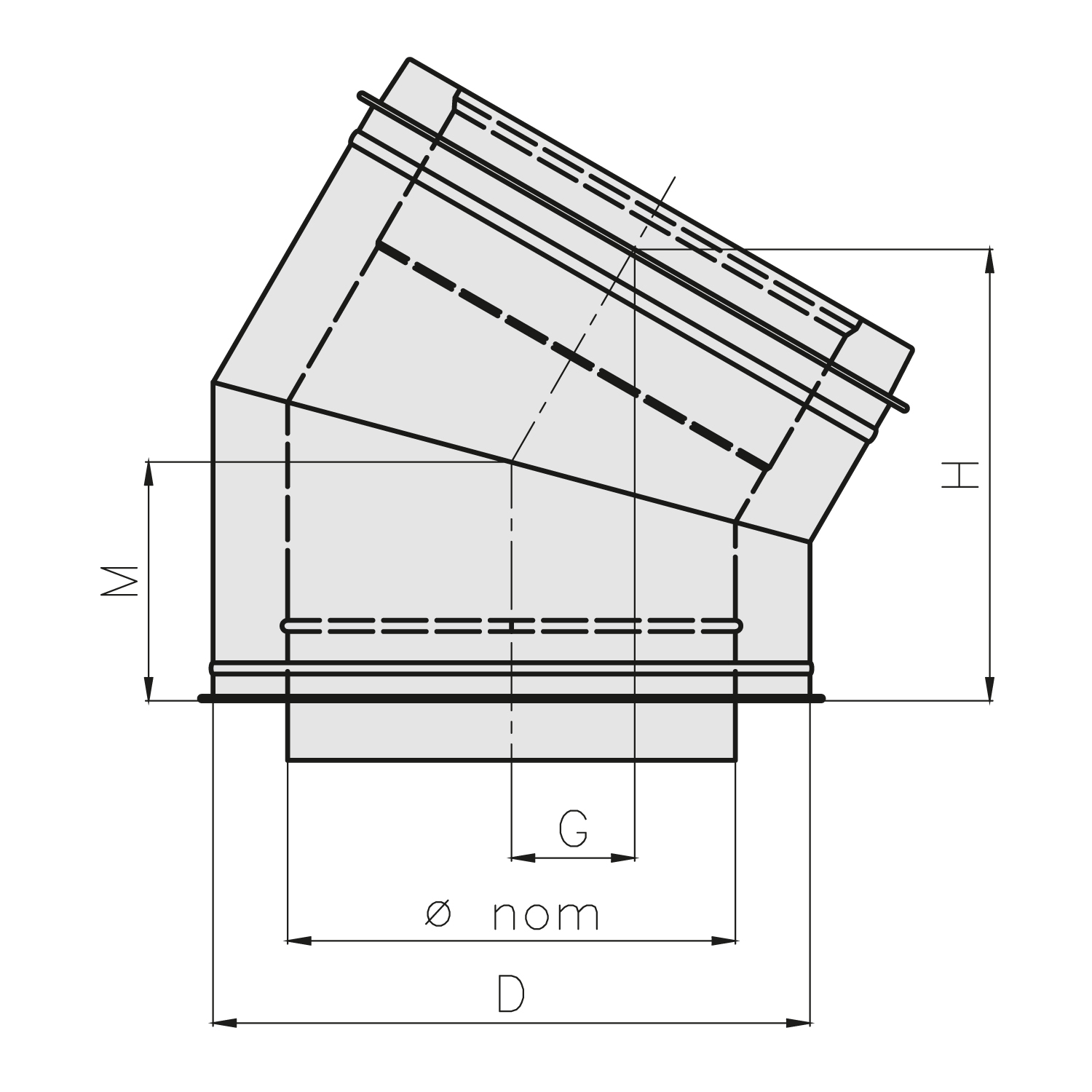 Opsinox Edelstahlschornstein 200mm Bogen 30° BO3