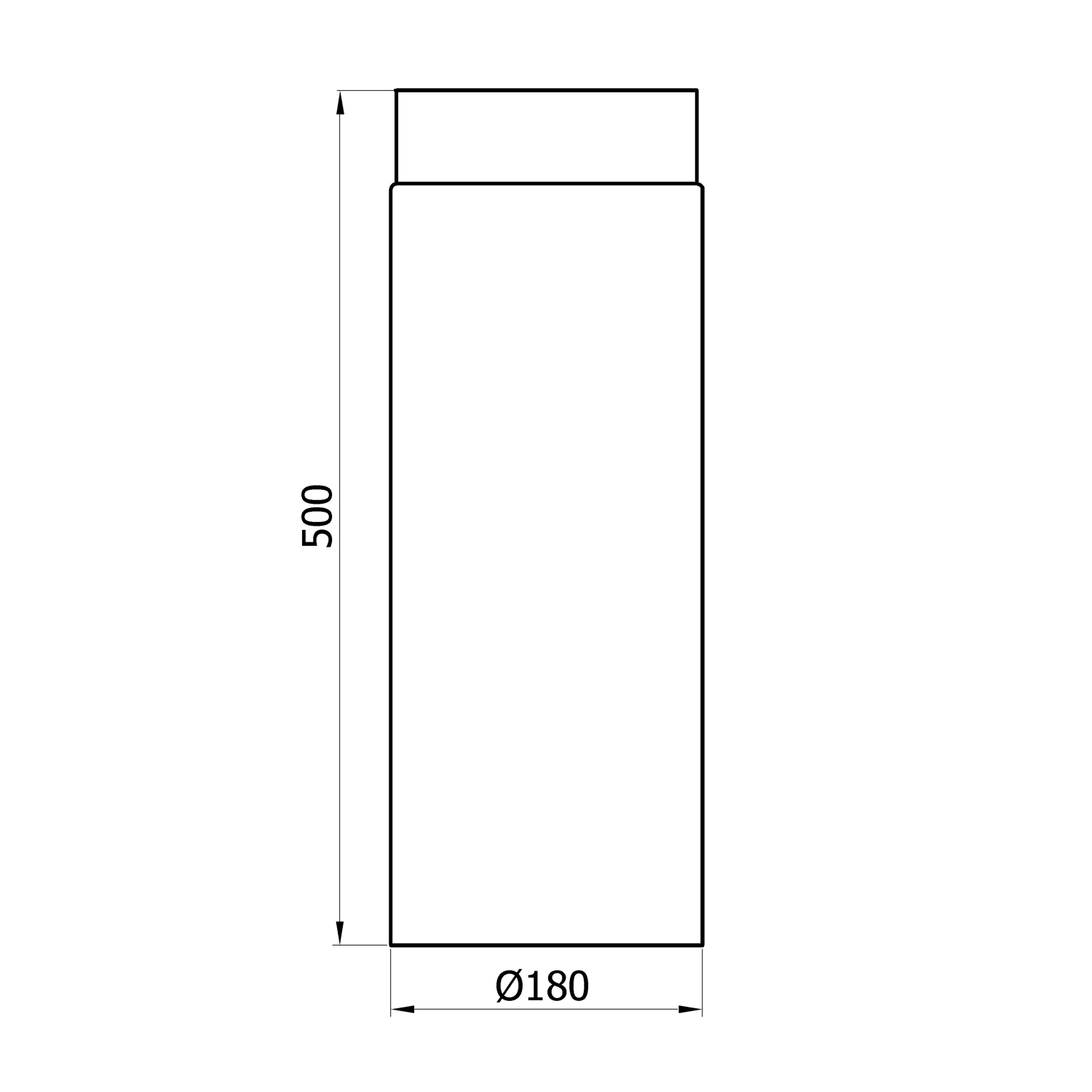 Raik Rauchrohr / Ofenrohr 180mm - 500mm schwarz