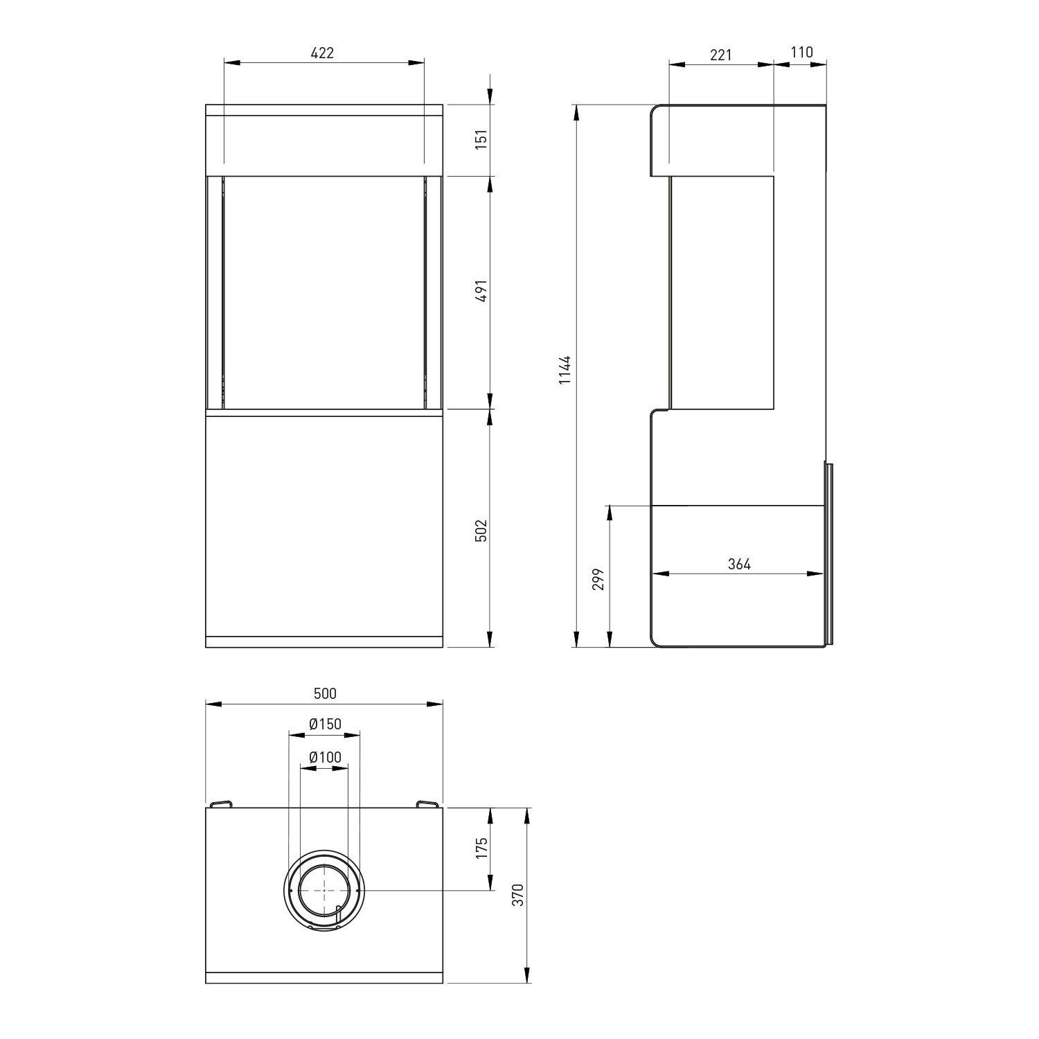 Trimline Fires Trimline Tourmaline Gas-Kaminofen G30