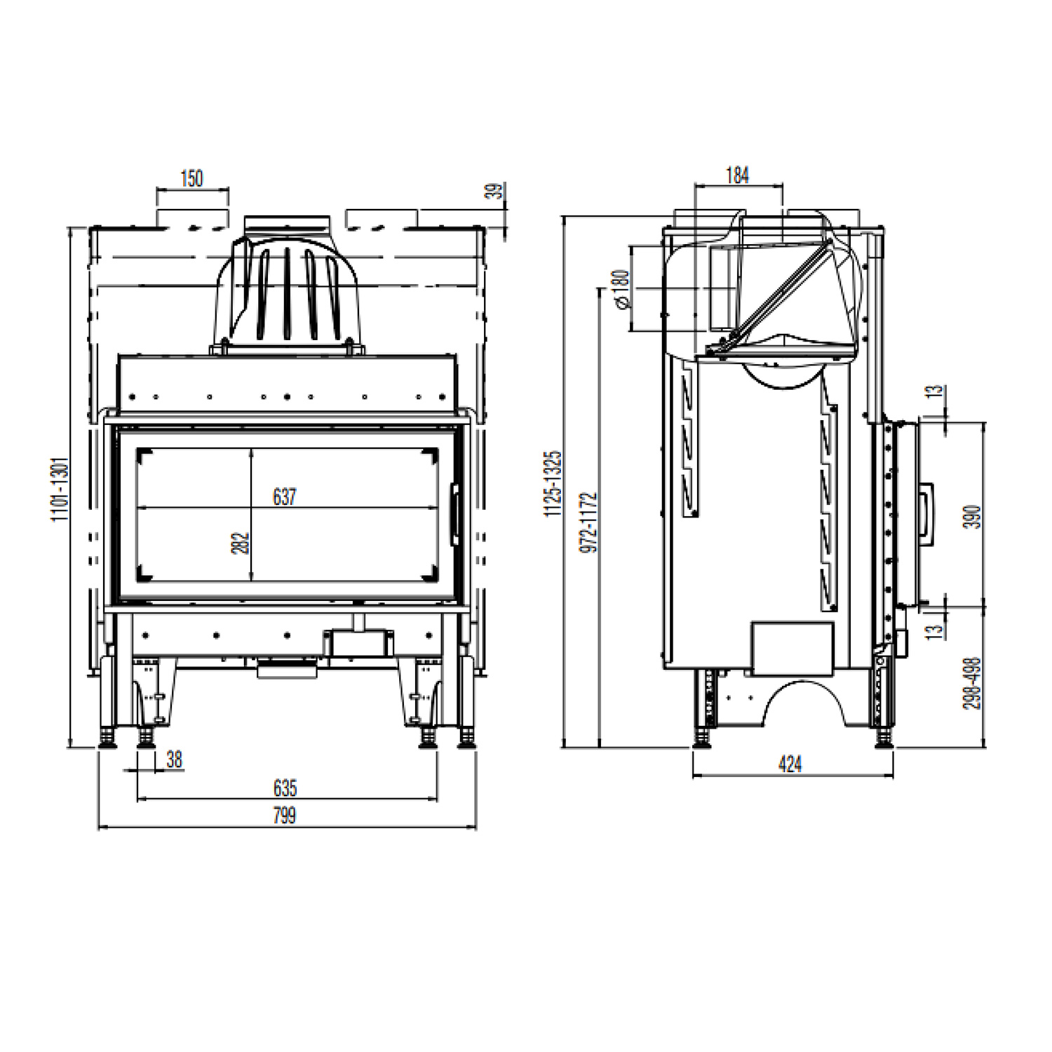 Austroflamm 75x39 K 2.0 Kamineinsatz