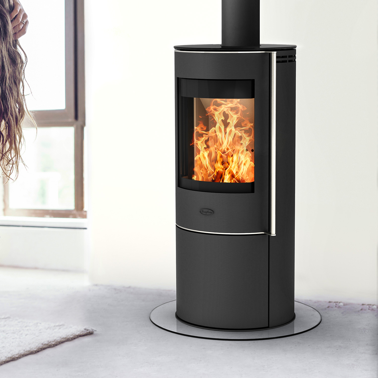 Fireplace Elite Toronto Kaminofen Stahl Schwarz mit Abdeckplatte Glas