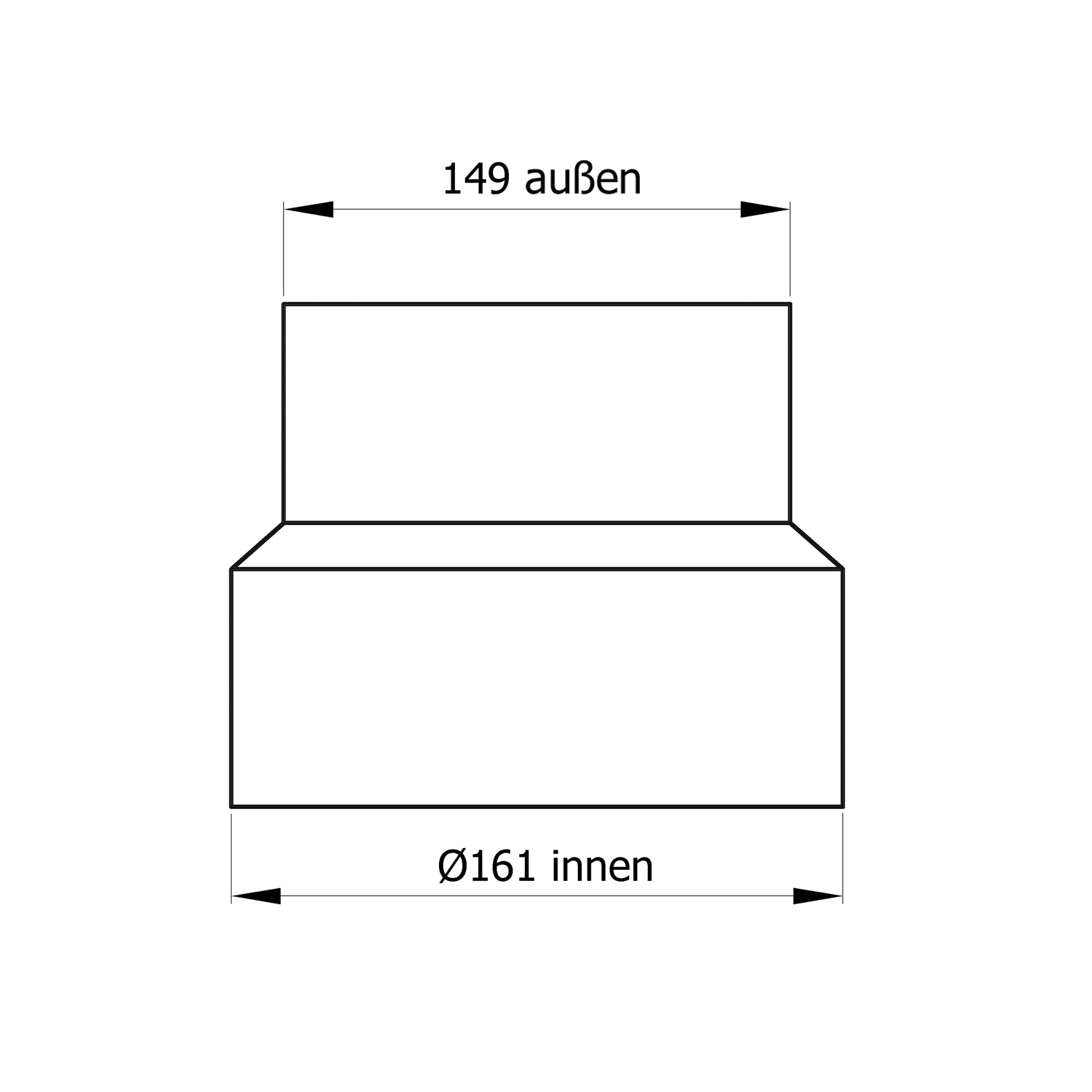 Raik Rauchrohr / Ofenrohr Reduzierung 160mm - 150mm gussgrau