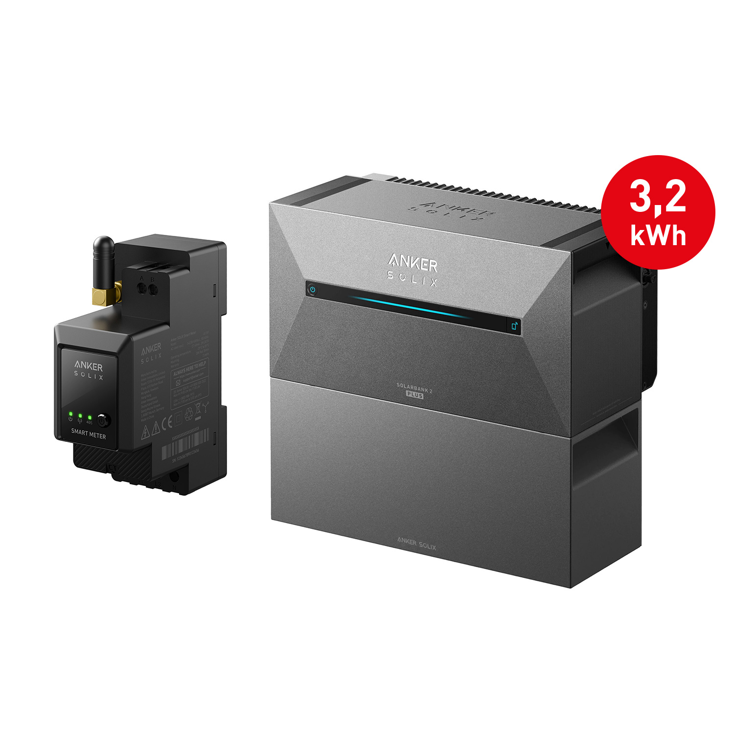 Anker SOLIX Solarbank 2 E1600 PRO Balkon-Stromspeichersystem + 1x BP1600 Erweiterungsakku