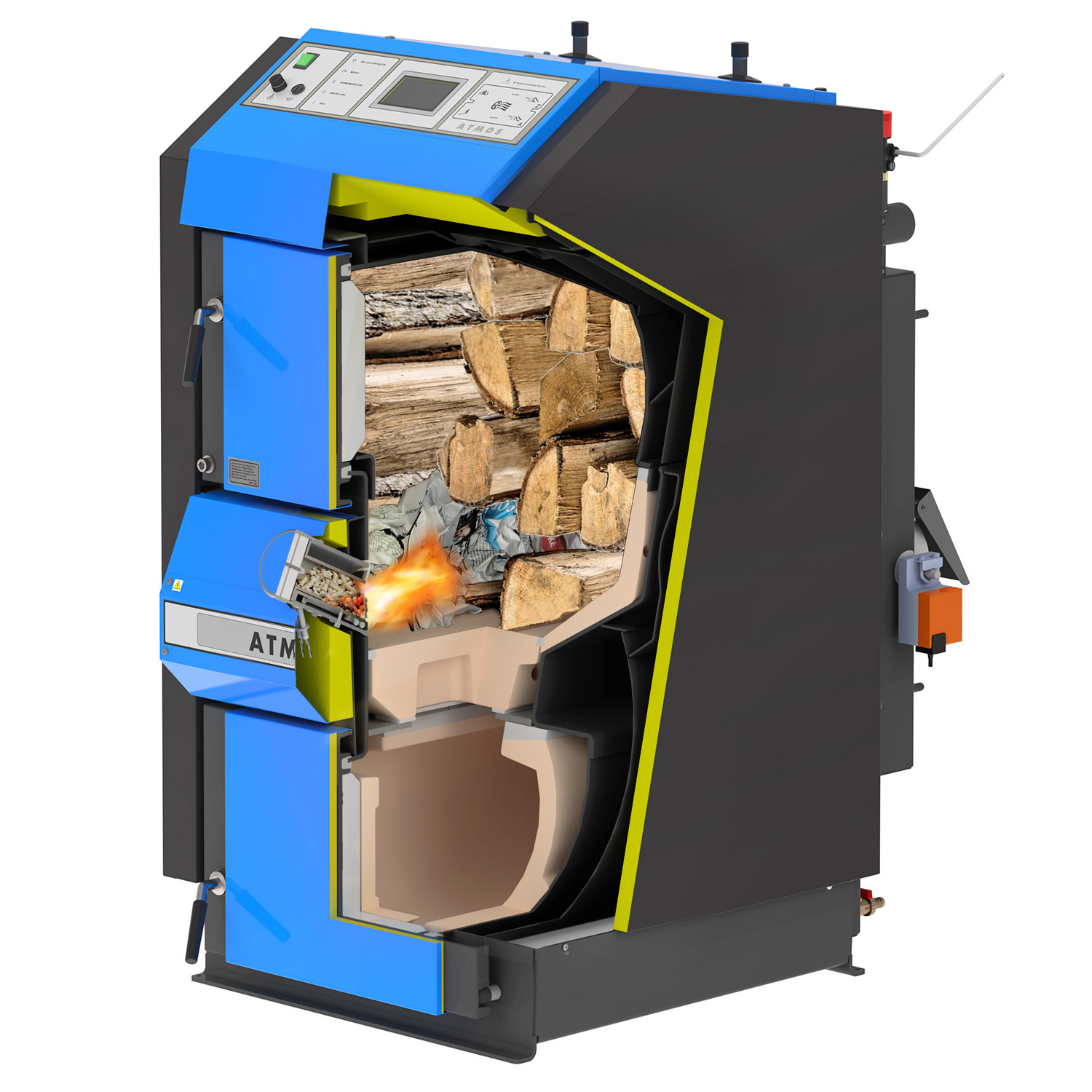 ATMOS Holzvergaserkessel DC 18 GSE Komfort mit ACD04 und automatischer Zündung