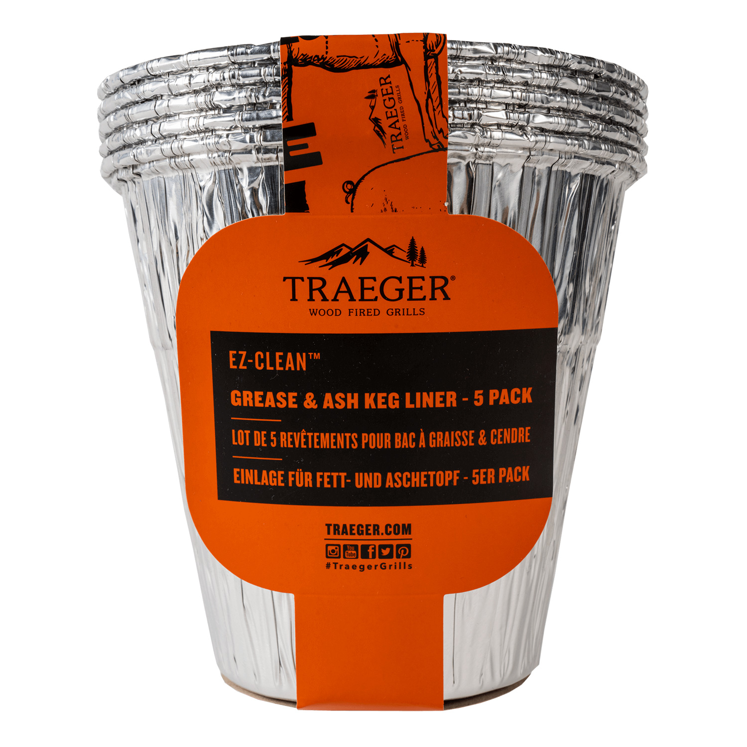 Traeger Aluminium-Einsatz für EZ-Clean Fett- und Aschebehälter (5er-Set)