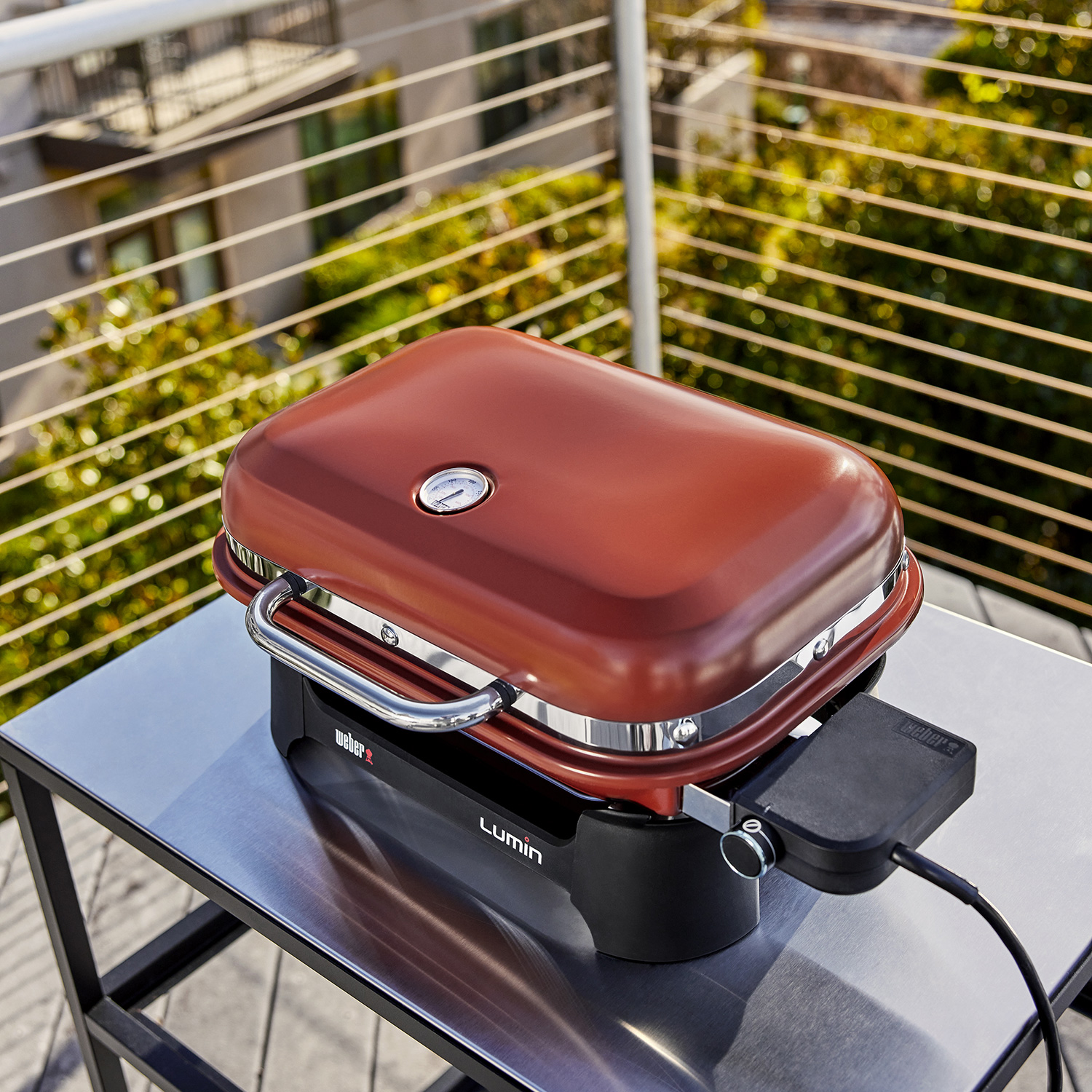 Weber Lumin Compact Elektro-Tischgrill Rot