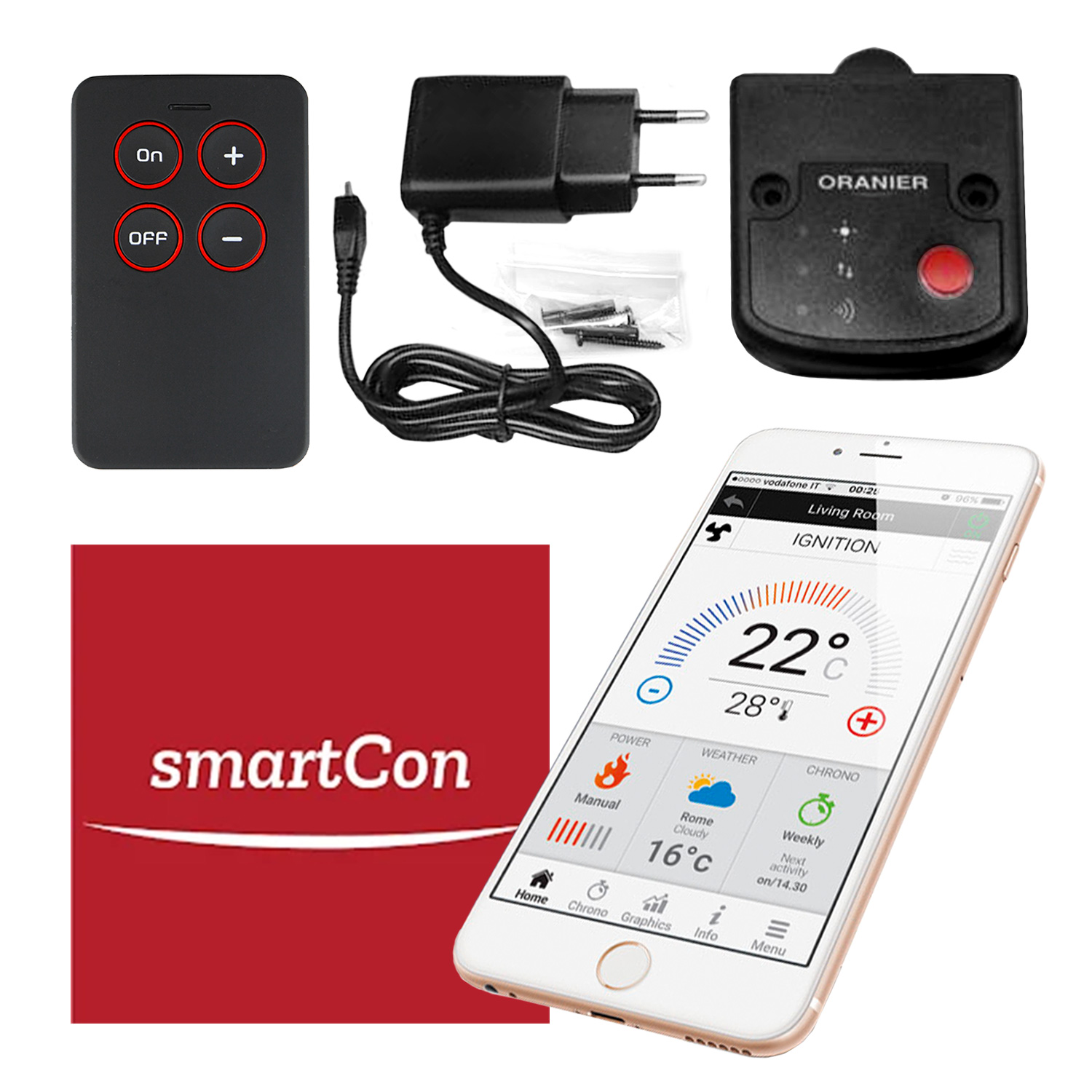 Justus smartCon-WiFi-Modul App für Pelletöfen