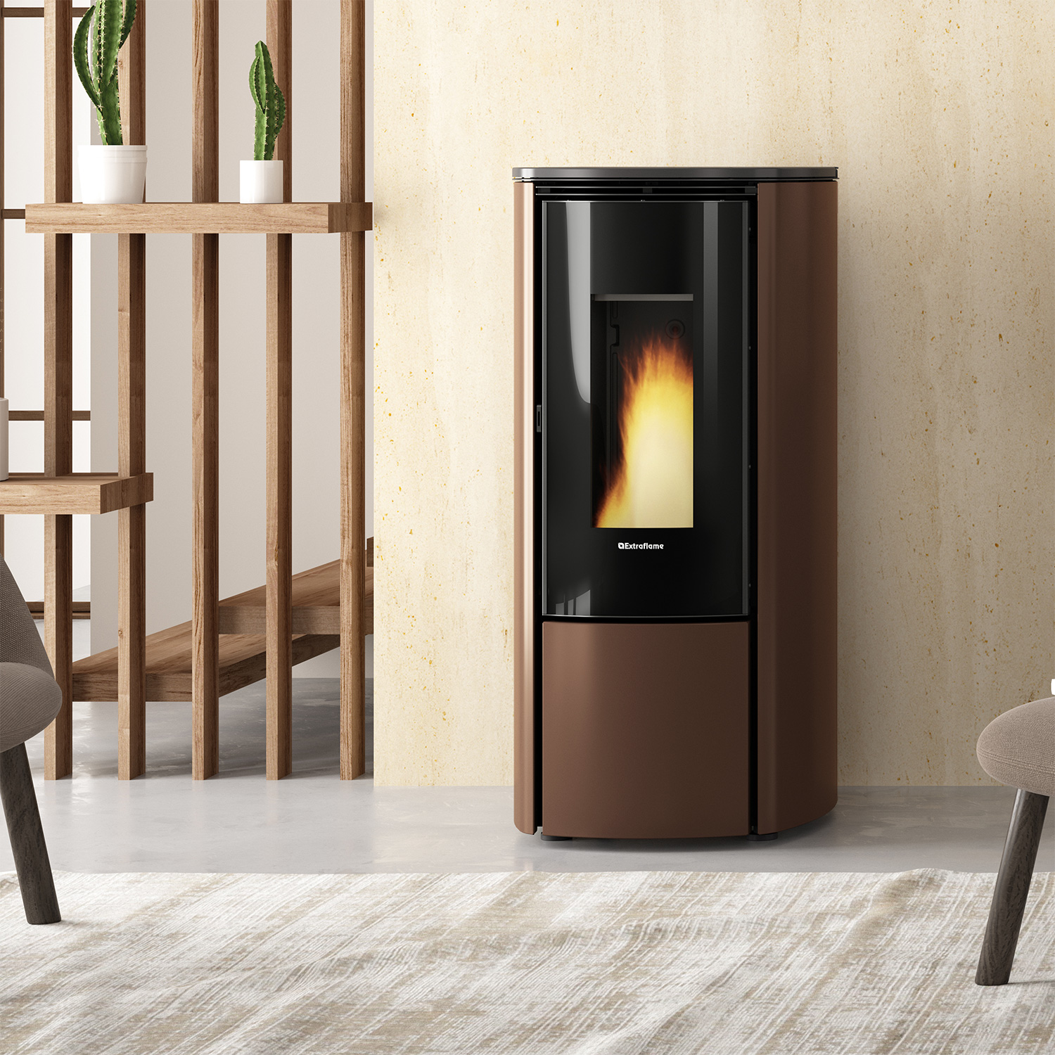 Extraflame Evolution Line Katia 9 Pelletofen Stahl Bronze