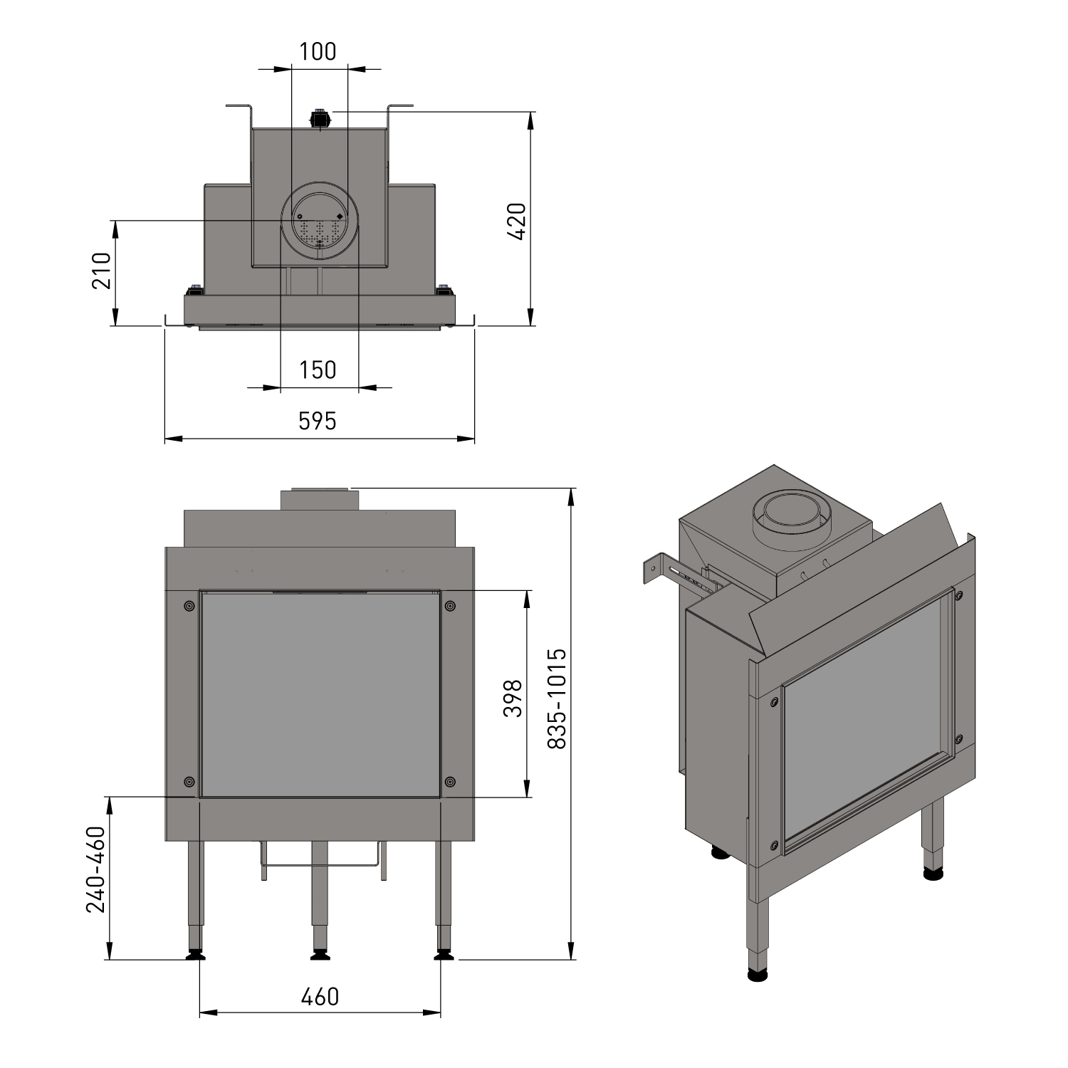 Trimline Fires Trimline 46 Front Gas Kamineinsatz G30/G31