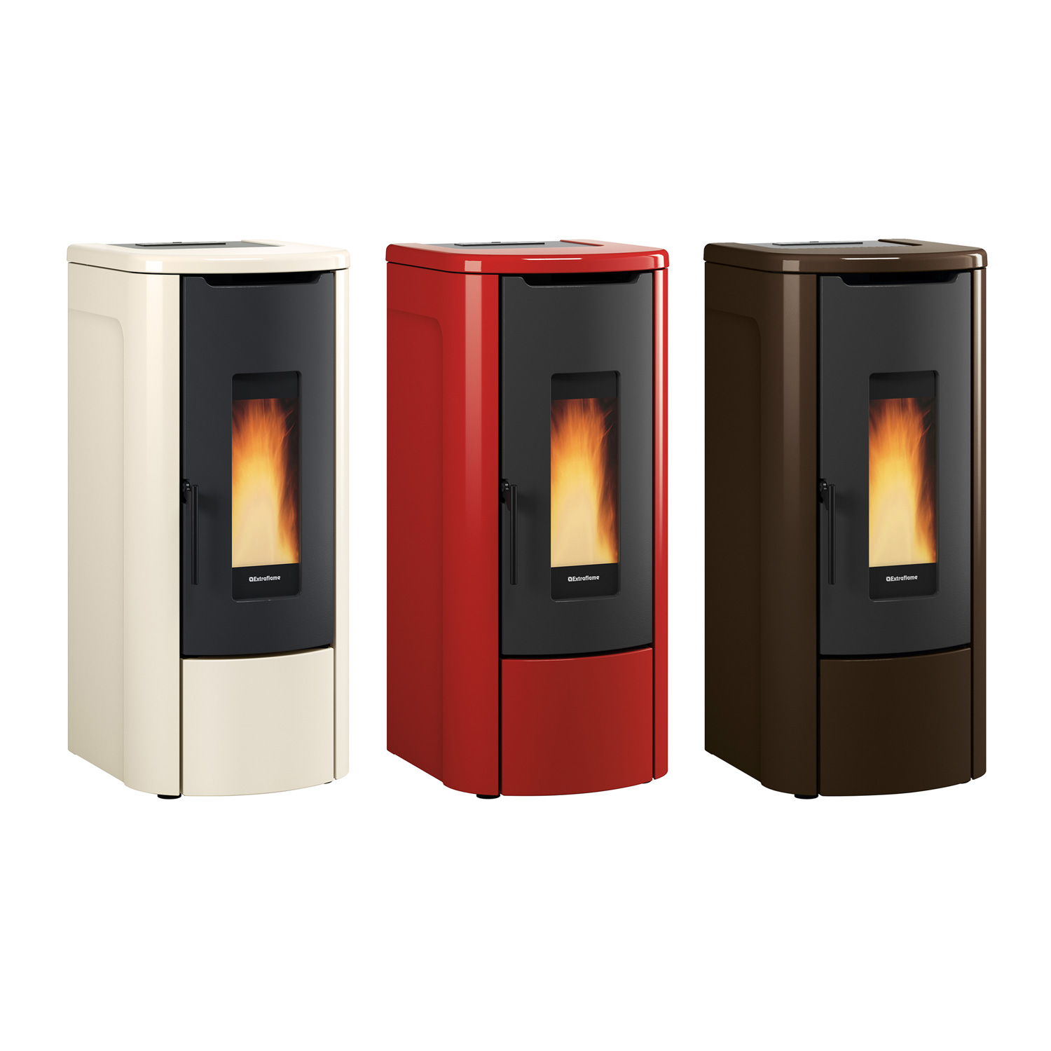 Extraflame Evolution Line Rosanna Idro Wasserführender Pelletofen Stahl Bronze