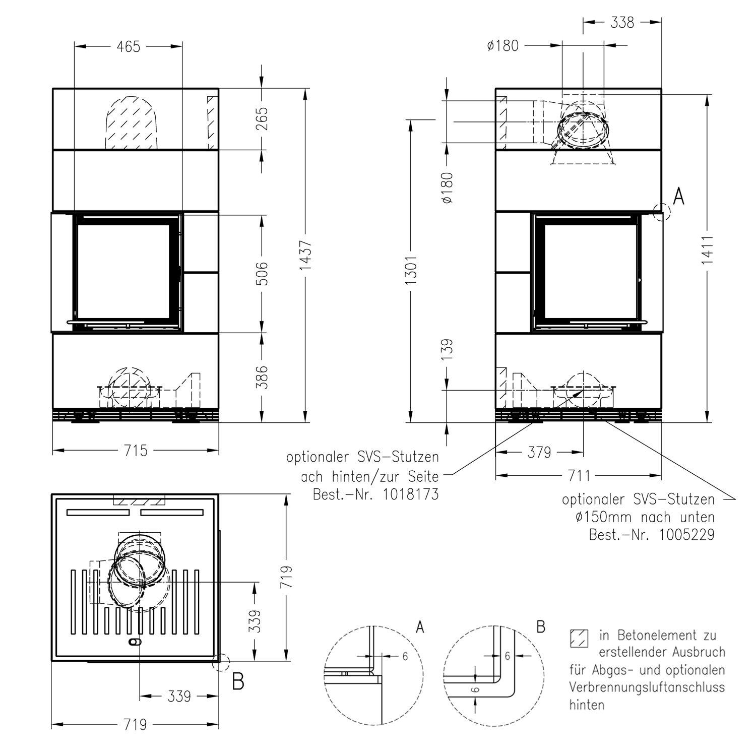 Spartherm Kaminbausatz SIM 1/2/Mini 2LRh-4S Natur