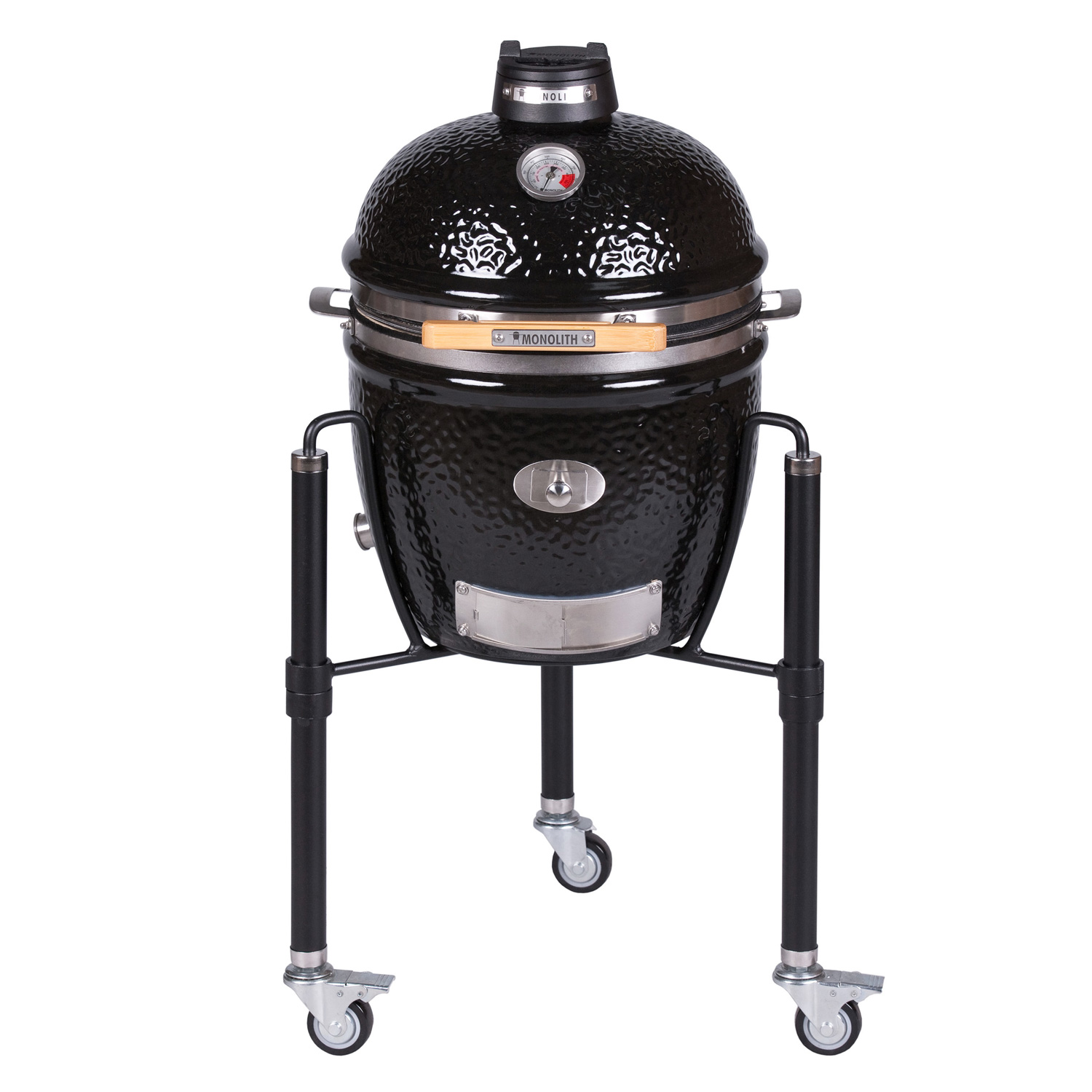 MONOLITH JUNIOR Keramikgrill PRO-Serie 2.0 Schwarz mit Gestell