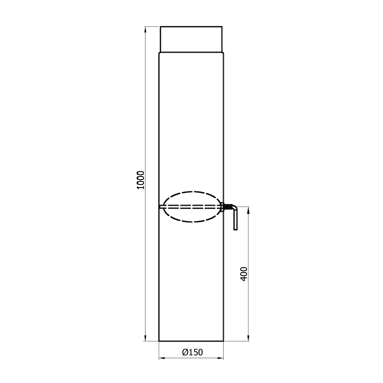 Raik Rauchrohr / Ofenrohr 150mm - 1000mm mit Zugregulierung schwarz