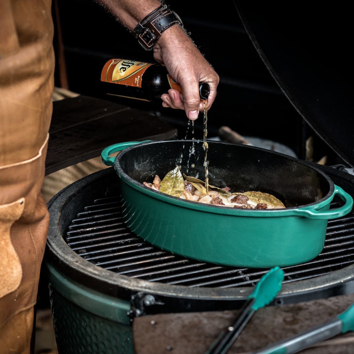 Big Green Egg Bräter Dutch Oven oval emailliert grün 5,2 l