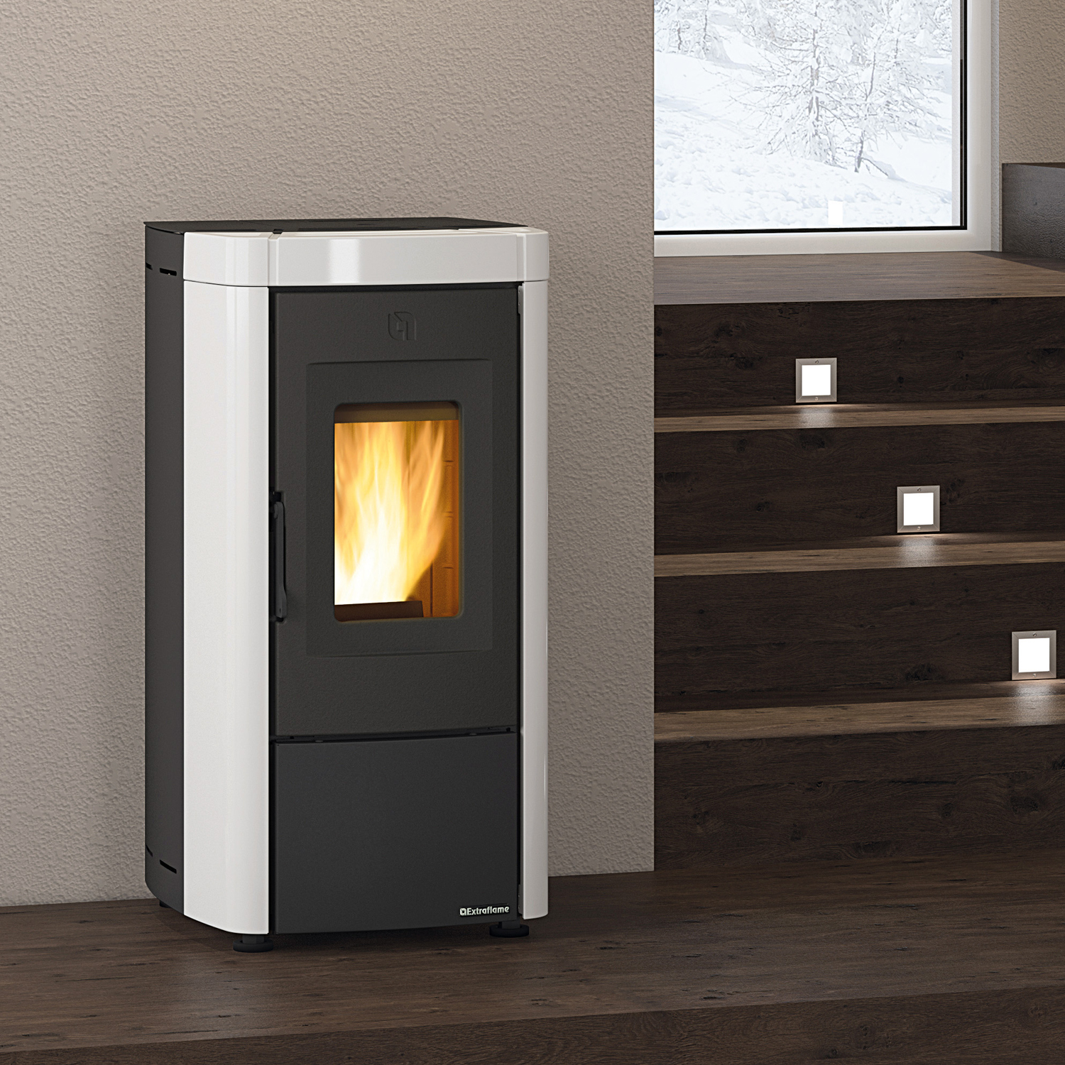 Extraflame Evolution Line Moira EVO Pelletofen Stahl Schwarz