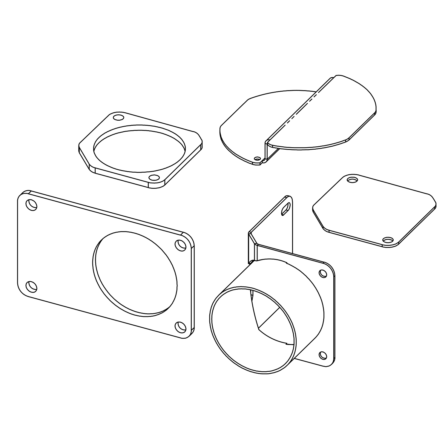 Edilkamin Kit Blade Rauchrohranschluss hinten/seitlich