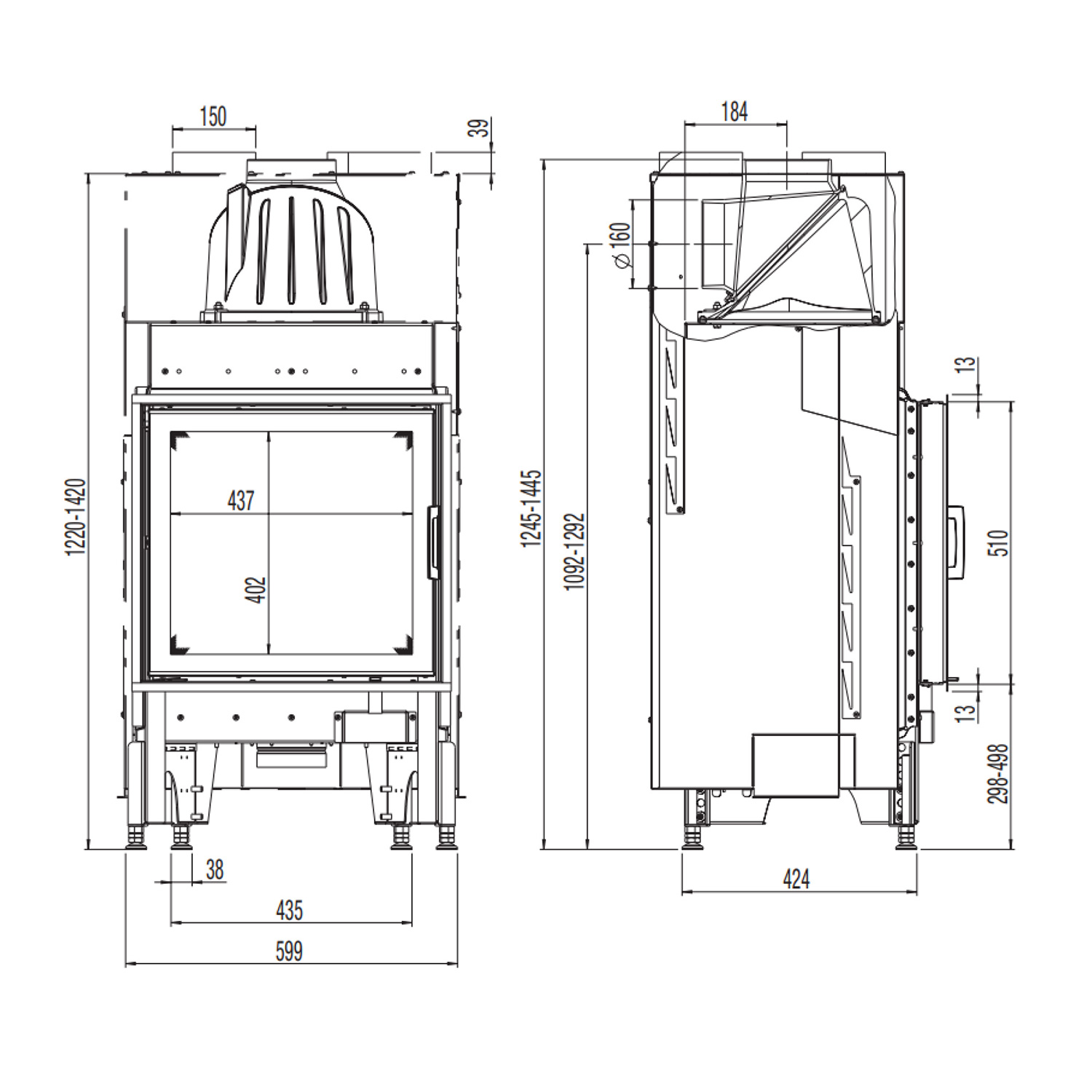 Austroflamm 55x51 K 2.0 Kamineinsatz