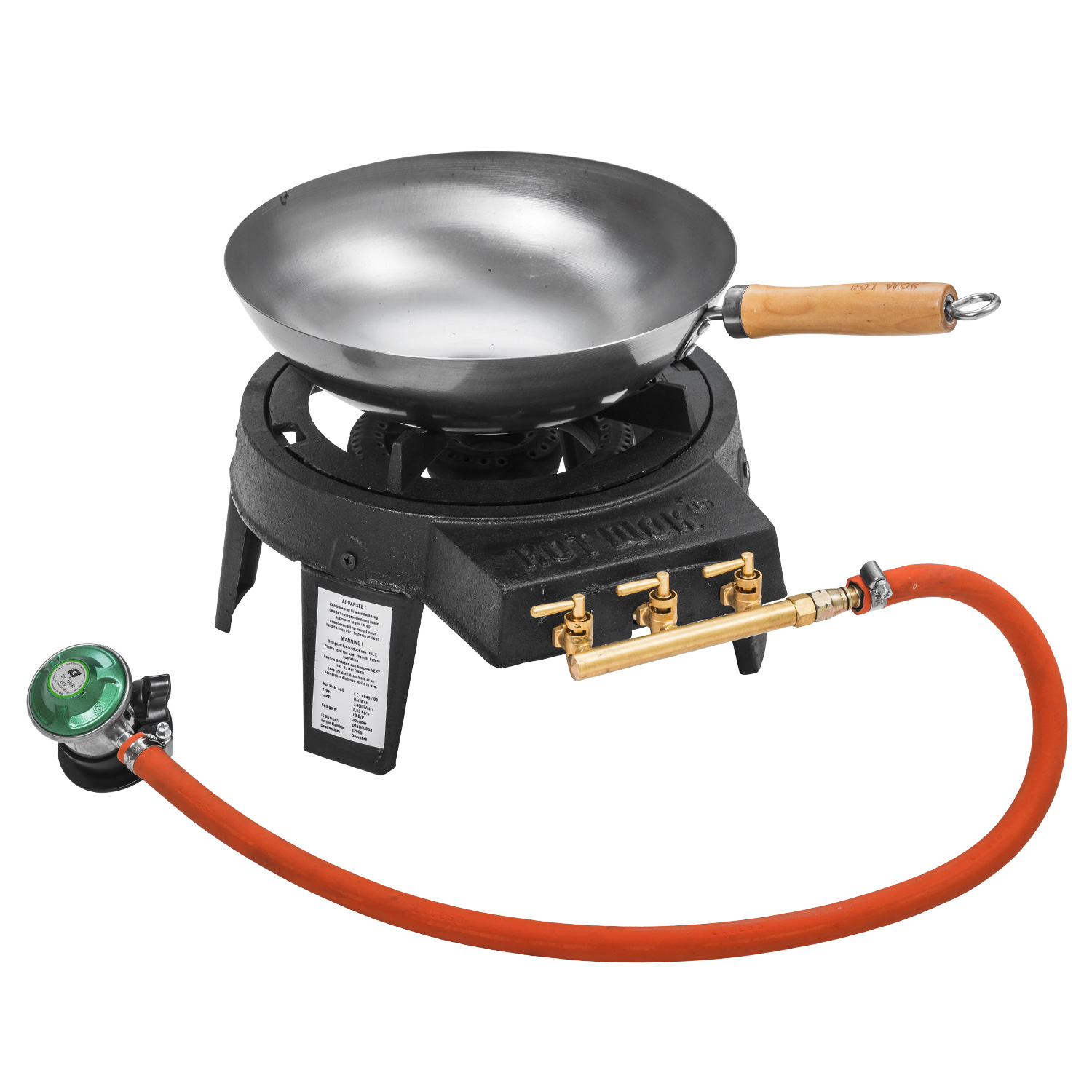 Hot Wok Wokbrenner Pro 12 kW inkl. Gas-Kit + Wokpfanne