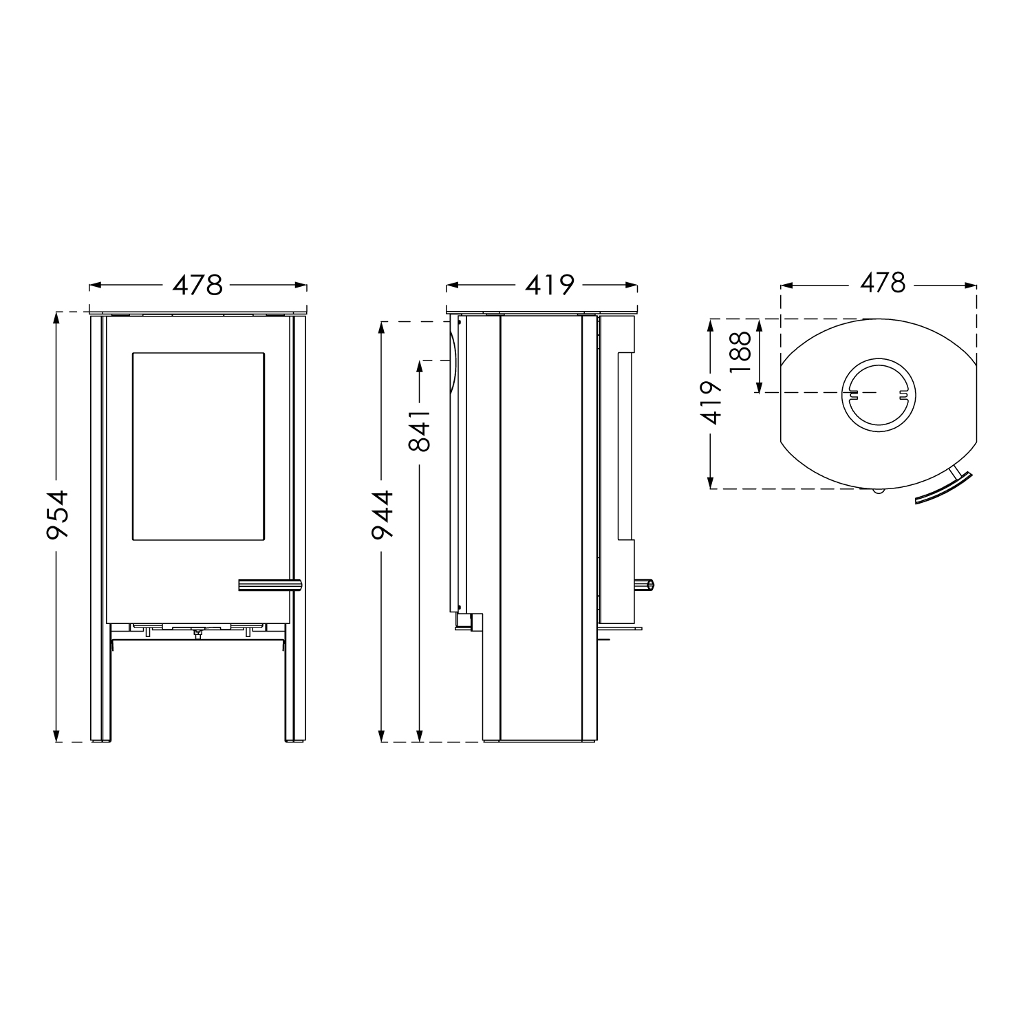 TermaTech TT20 Basic Kaminofen Stahl Schwarz