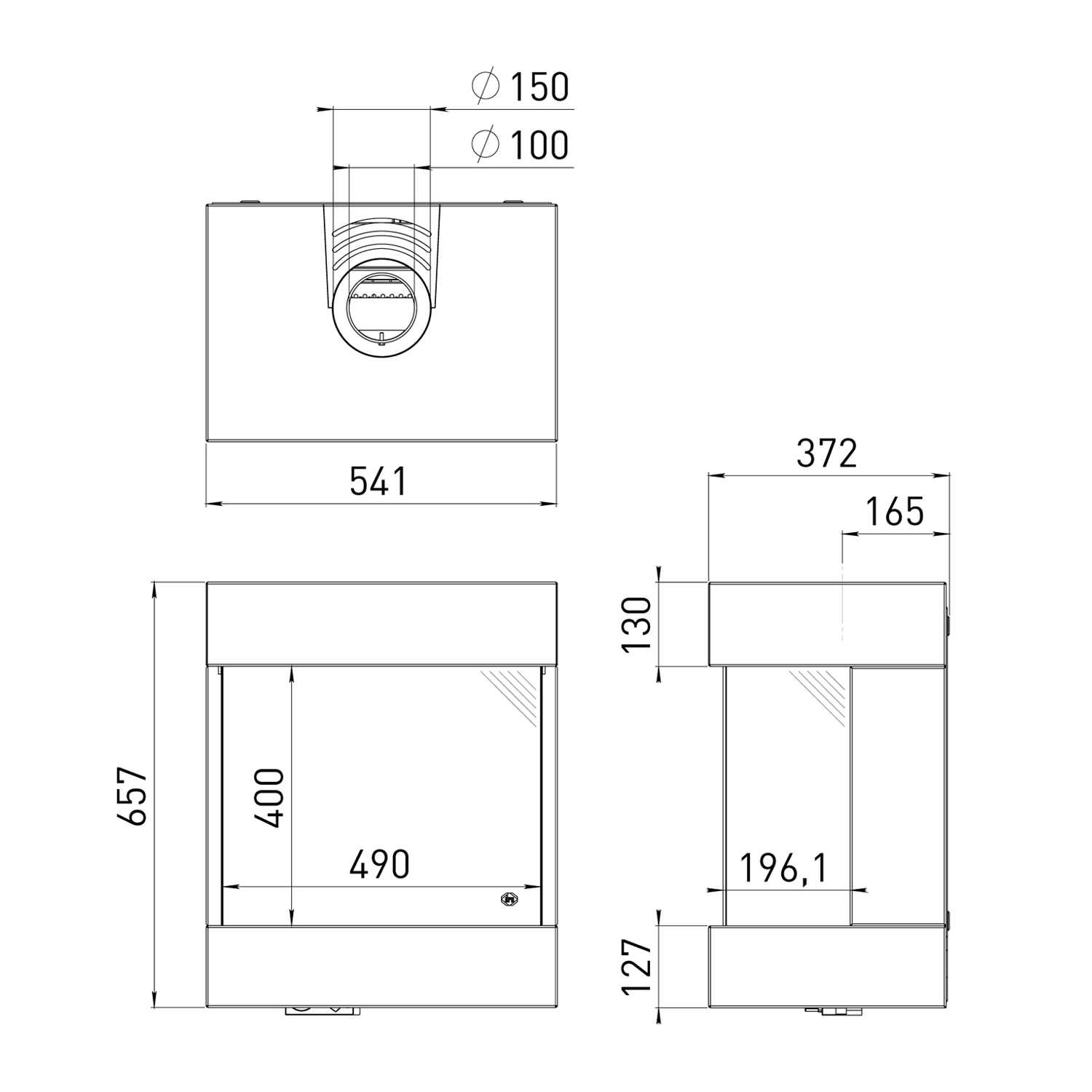 Spartherm DRU Diablo Next RCE Gas-Kaminofen G20 / Alu-Metallic / Ceraglas