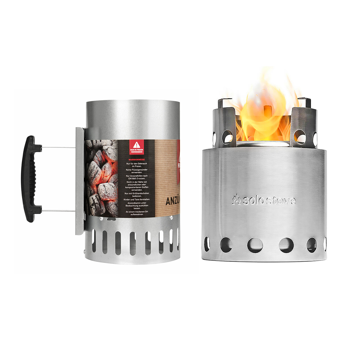 FEUERGOTT Anzündkamin + Solo Stove Lite Campingkocher